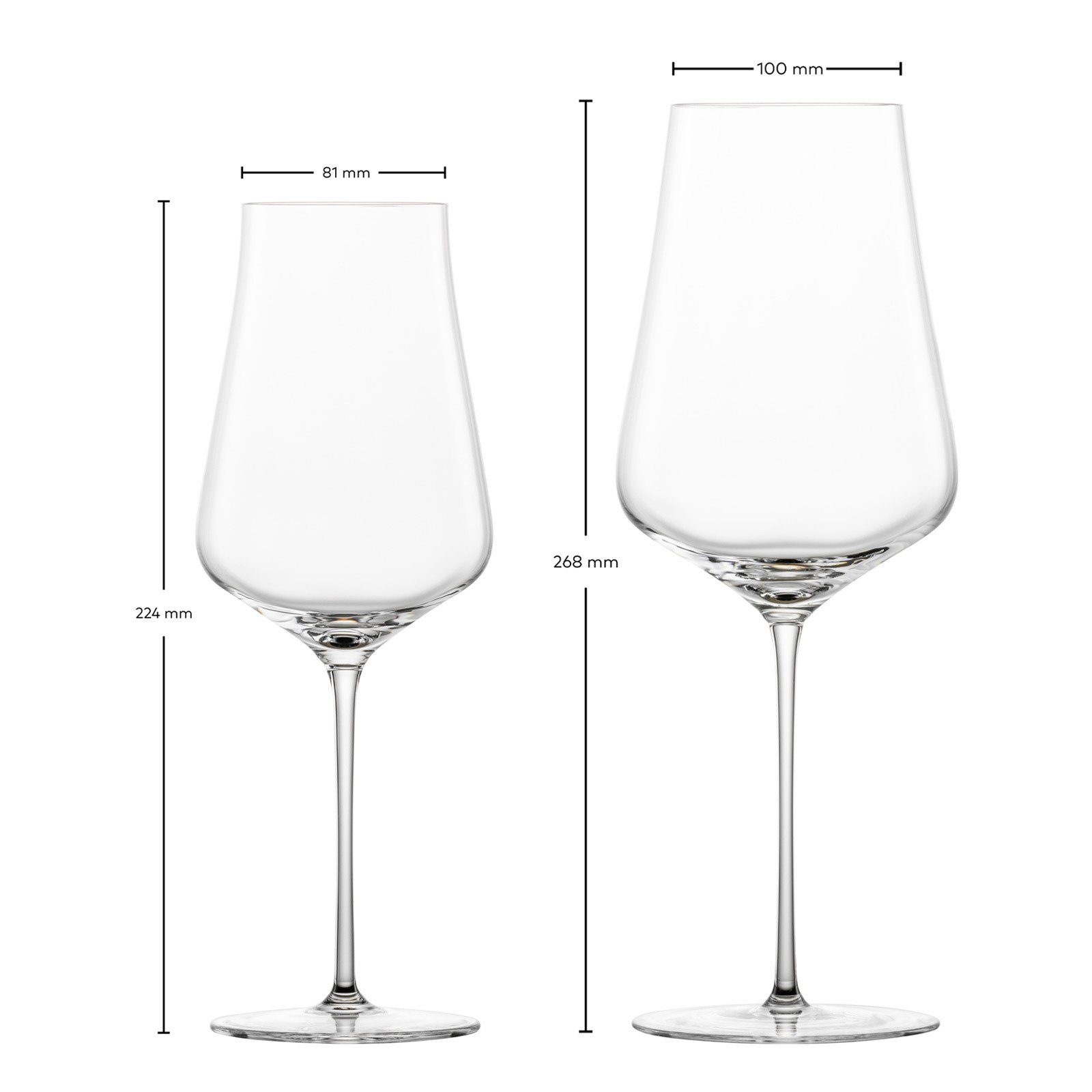 Zwiesel Glas Gläser-Set Duo Bordeaux- und Weißweingläser 4er Set, 4-tlg., Glas