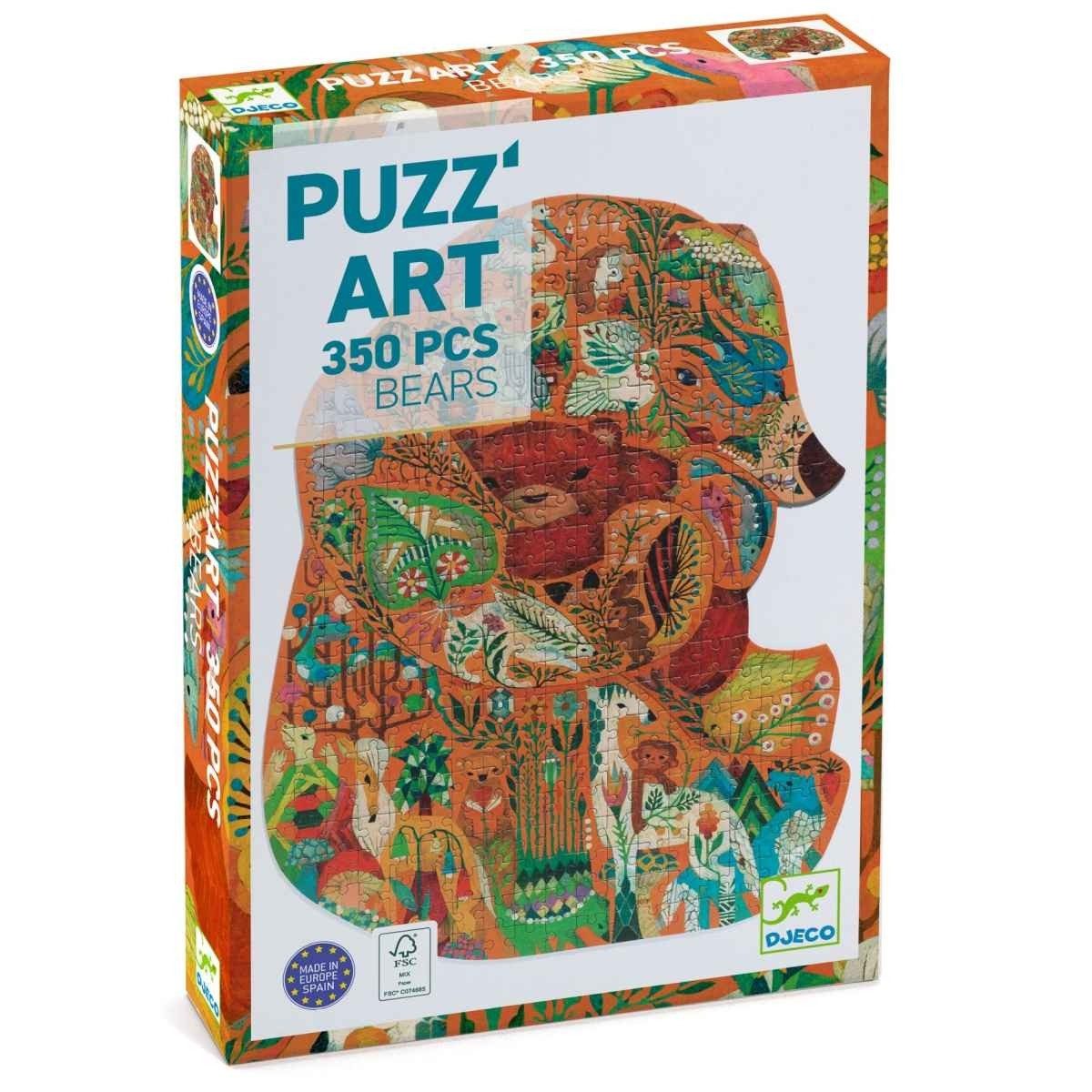 DJECO Puzzle Puzz'Art Bären - 350 Teile Kinderpuzzle für Kinder, 350 Puzzleteile, Kinderpuzzle