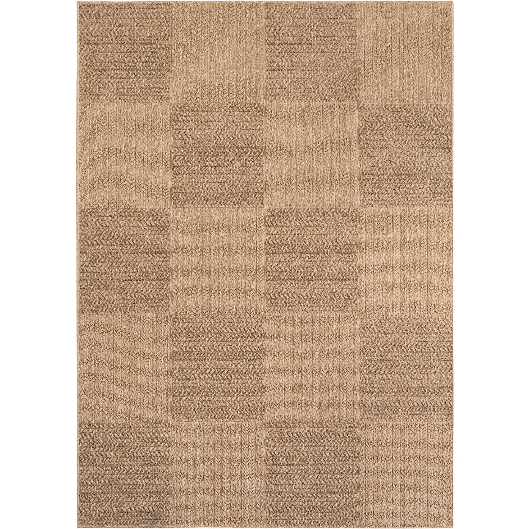 Teppium Teppich Natürlicher Jute-Optik Outdoor-Stil, Rechteckig, Höhe: 5 mm, Indoor Outdoor Teppich Wetterfest 3D Optik Wohnzimmer Küchen Terrasse