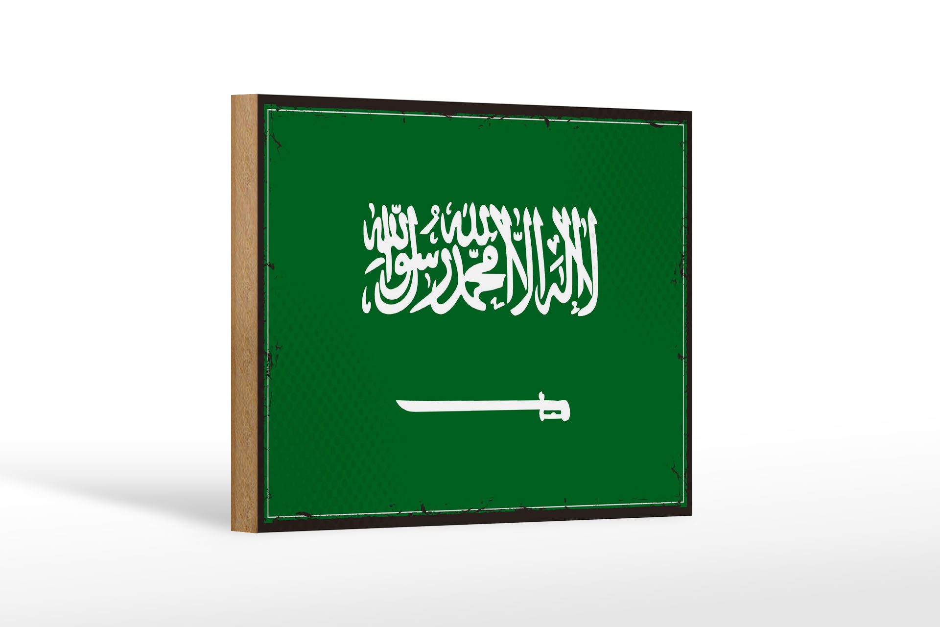 Femer GmbH Holzbild Flagge Saudi-Arabien 18x12cm Retro Saudi Arabia, Flaggen (1 St), Glatte Holzfaserplatte (MDF), vorn beschichtet