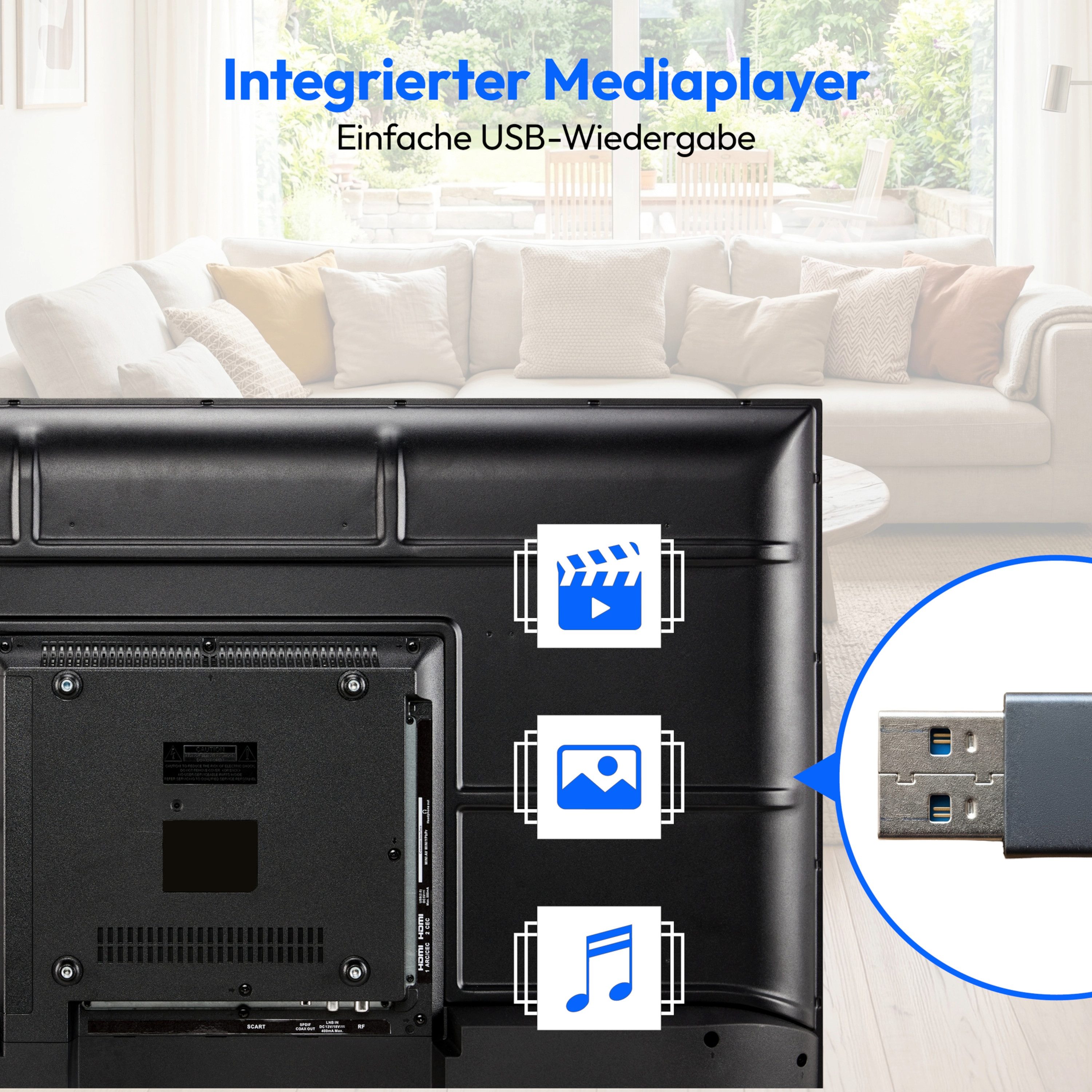 Medion® MD840002 LCD-LED Fernseher (100.3 cm/40 Zoll, 1080p Full HD, Pay-TV, CI+, Media Player, DVB-T Antenne)