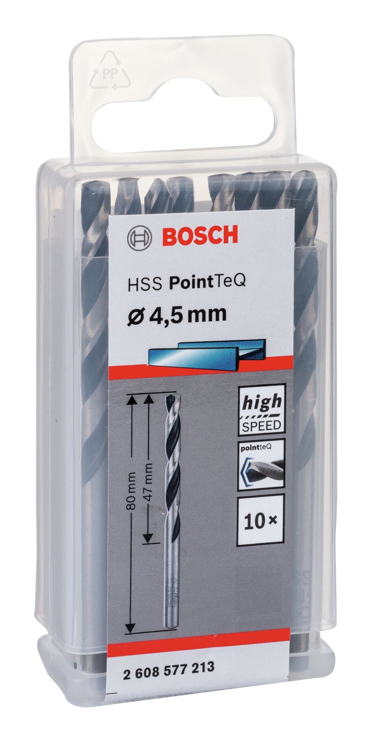 BOSCH 10er-Pack 338) PointTeQ HSS Metallspiralbohrer Metallbohrer, - mm (10 (DIN Stück), 4,5 -