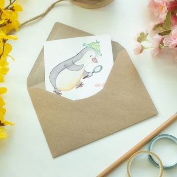 Mr. & Mrs. Panda Grußkarte Detektiv Herz - Weiß - Geschenk, Einladungskarte, Abschied, Wirtschaf, Matte Innenseite