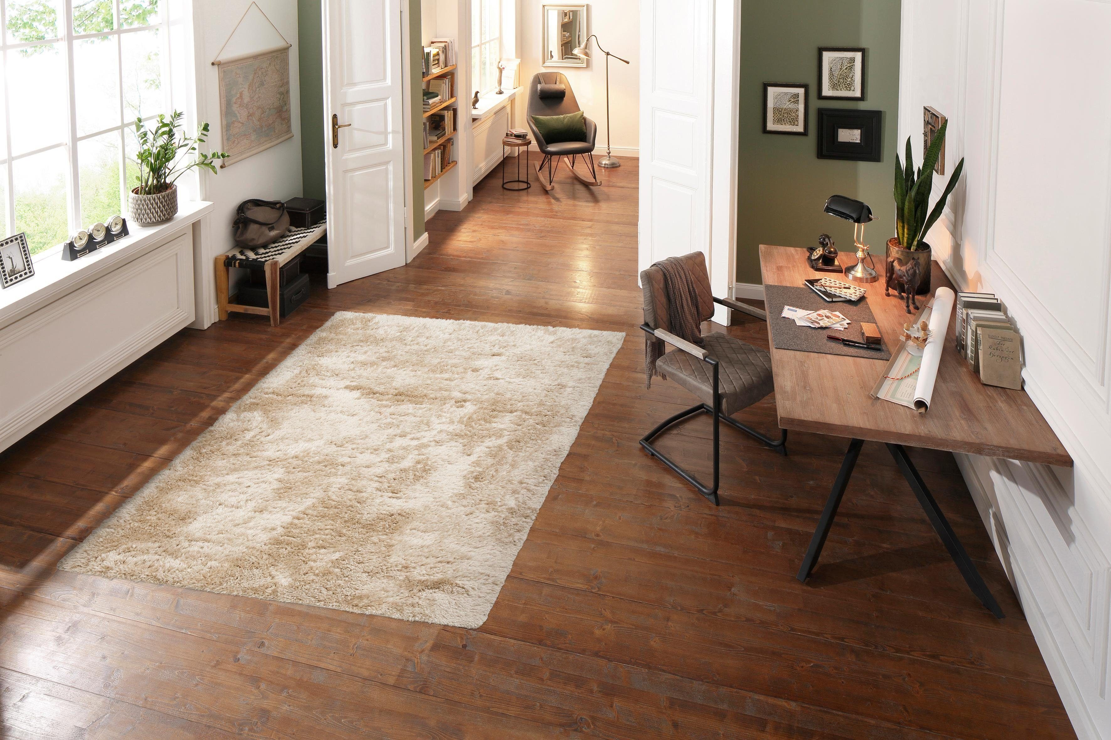 my home Hochflor-Teppich Boldo, rechteckig, Höhe: günstig online kaufen