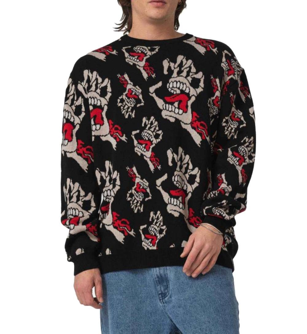 Santa Cruz Strickpullover Pullover Santa Cruz Bone Hands All Over