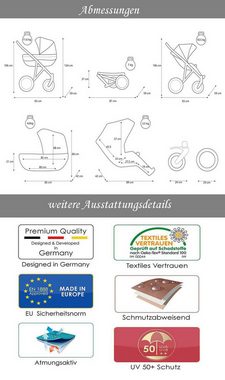 Coletto Kombi-Kinderwagen Craft Eco 2 in 1 inkl. Sportsitz und Zubehör in 16 Farben