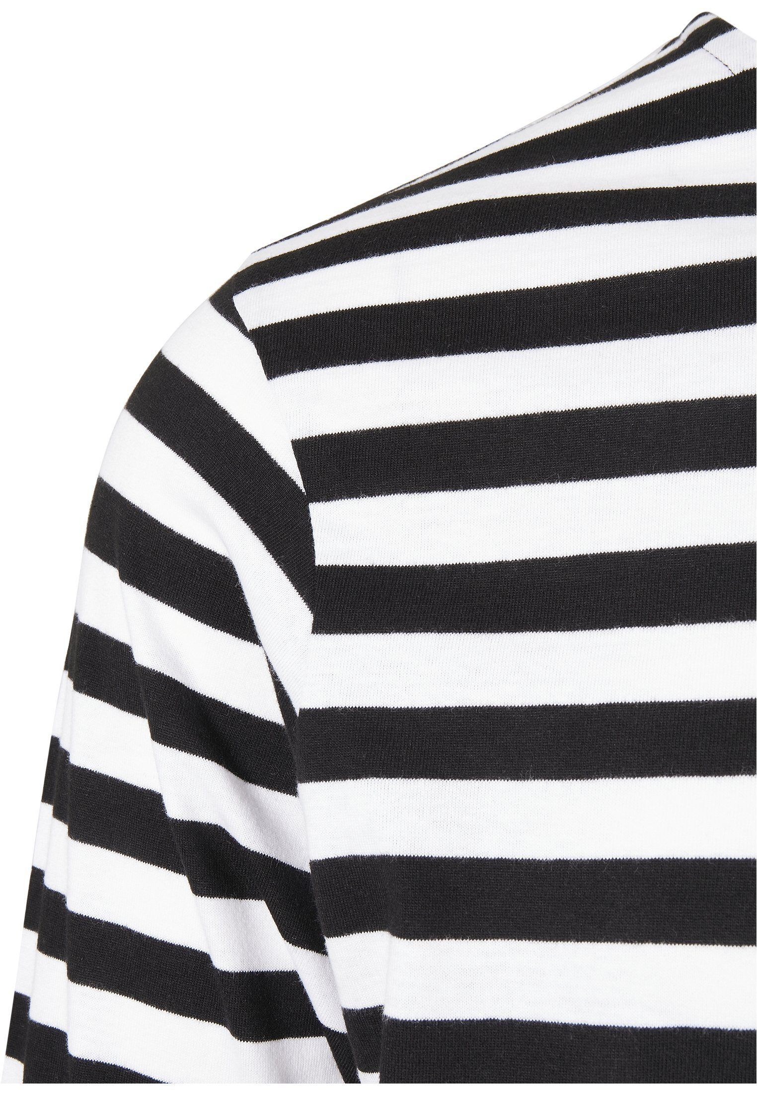 URBAN CLASSICS Regular (1-tlg) Stripe Langarmshirt white/black LS Männer