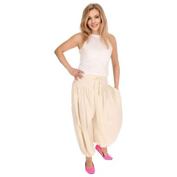 KUNST UND MAGIE Haremshose Haremshose Baumwolle Yoga Freizeit Wellnesshose Pluderhose Ballonhose