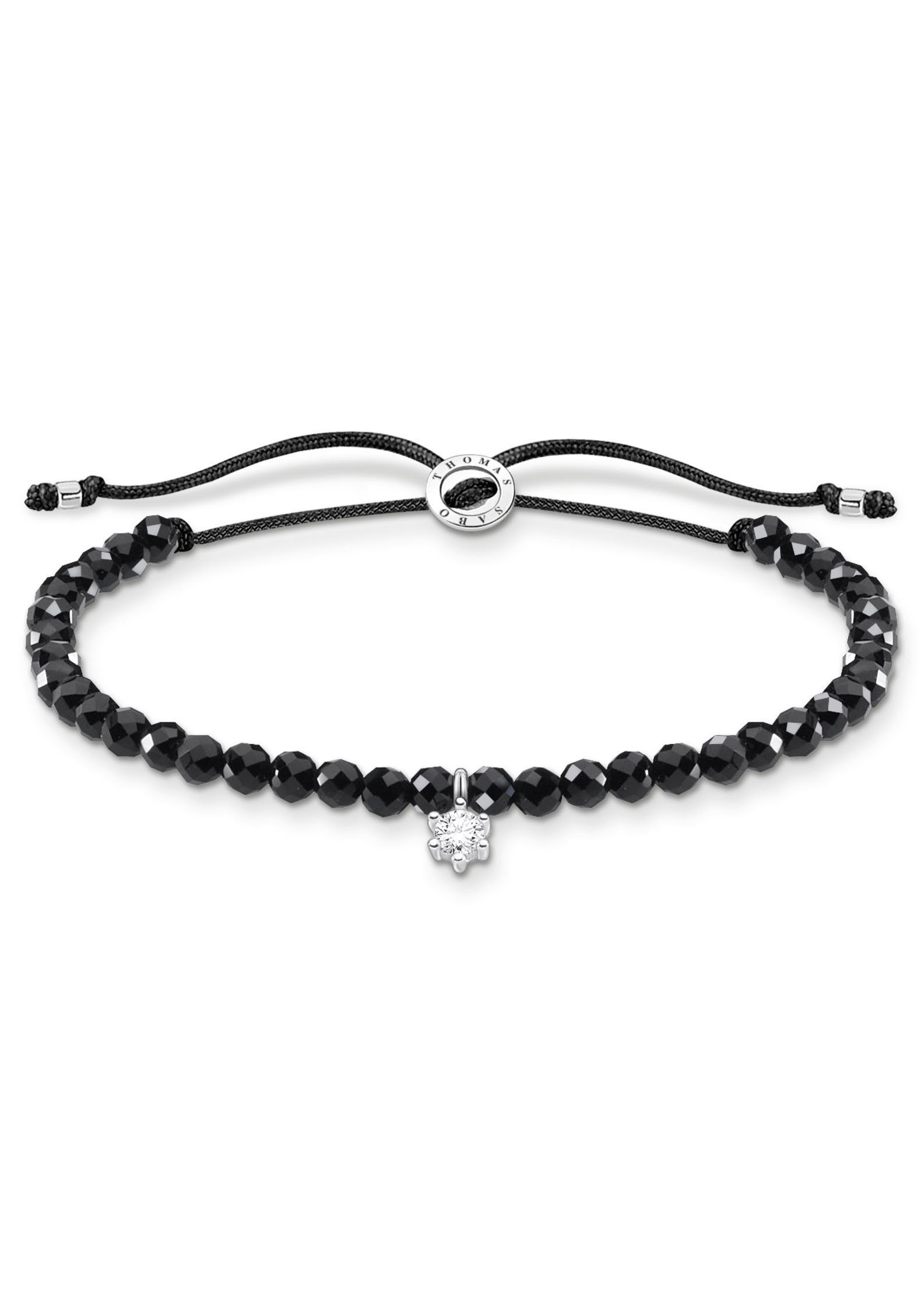 THOMAS SABO Armband Perlen mit Stein, A1987-401-11-L20V,-401-9-L20V,-905-17-L20V, mit Jaspis oder Onyx oder Zirkonia (synth)