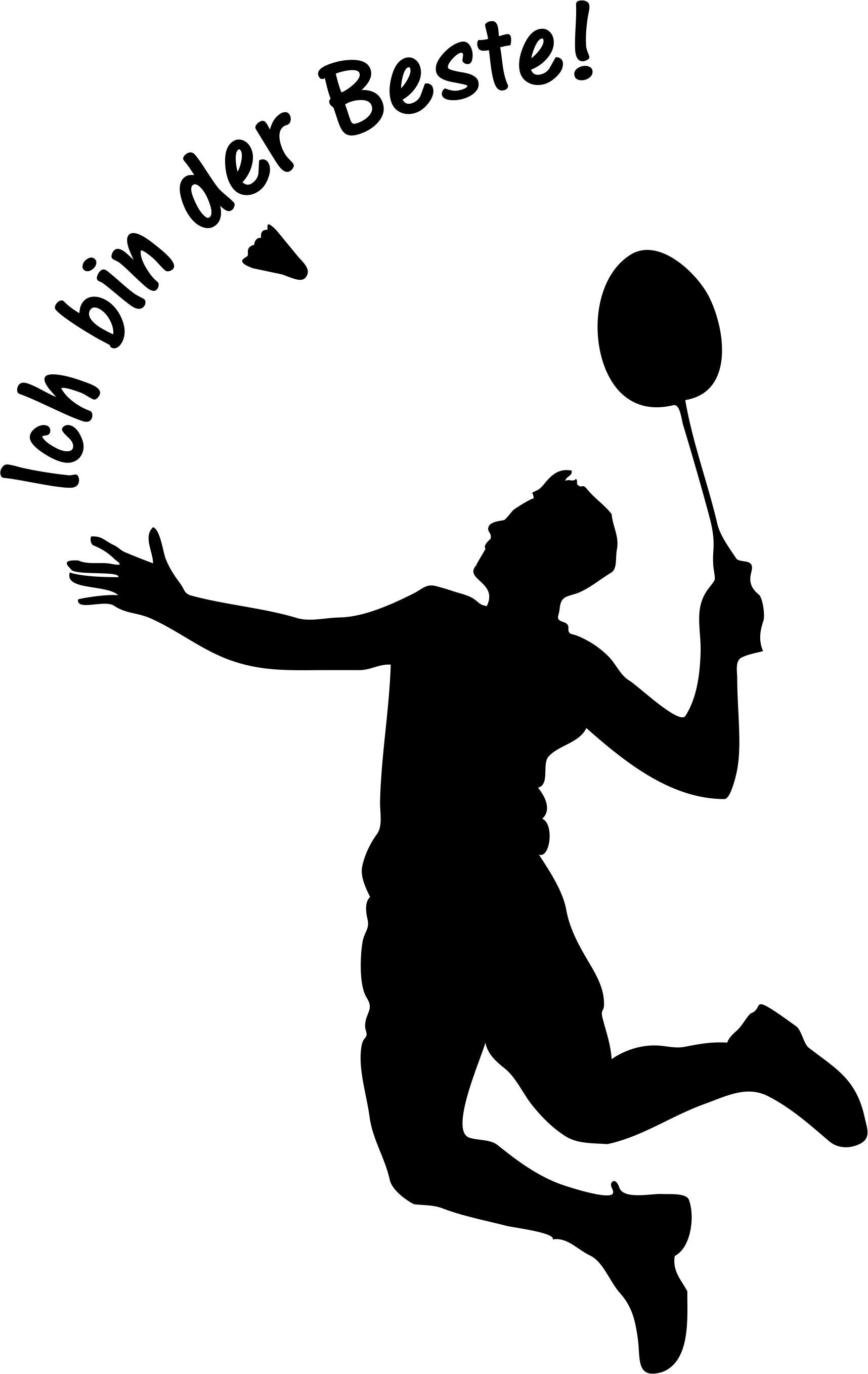 Wandtattoodesign Wandtattoo Badminton Badmintonspieler mit Spruch (1 St