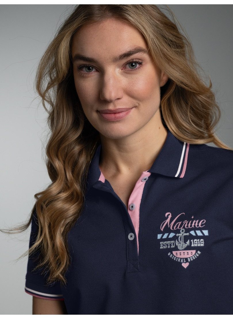 Trigema Poloshirt TRIGEMA Polo Shirt im Marine Design (1-tlg)