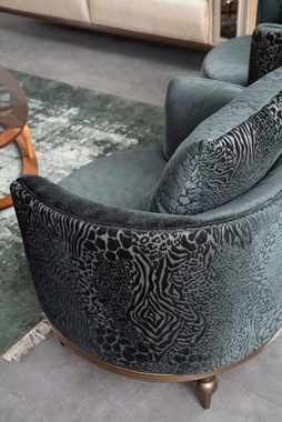 JVmoebel Sessel Rund Sessel Luxus Polster Design Textil 1 Sitzer Einsitzer