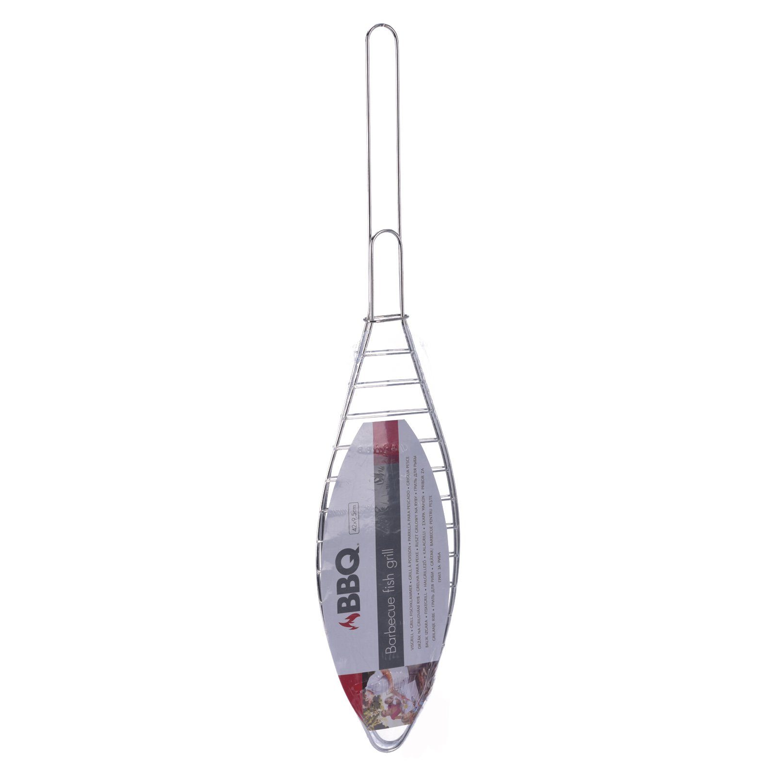 HAC24 Grillrost BBQ Fischbräter Fischgriller Fischzange Fischhalter Fischgitter (1-St), Edelstahl 58 x 14 cm