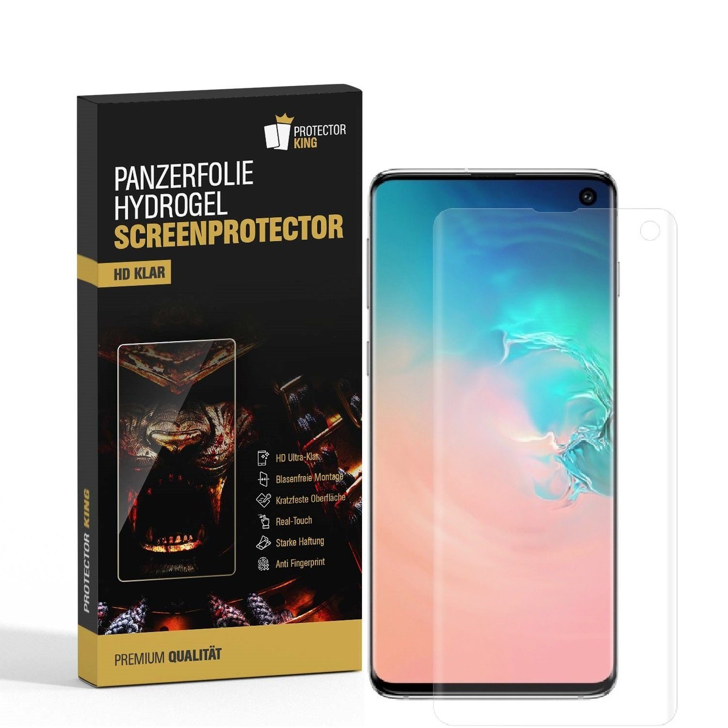 Schutzfolie 4x Hydrogel-Glass für Samsung Galaxy S10 Selbstheilend für Micro Kratz