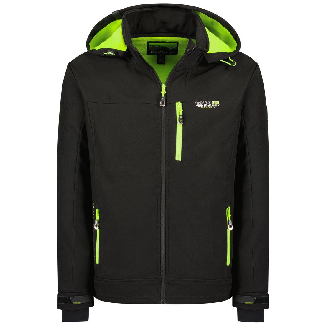Geographical Norway Softshelljacke Herren Freizeitjacke Sport Outdoor Wander Trekking Jacke in Unifarbe, mit Stehkragen, mit abnehmbarer …