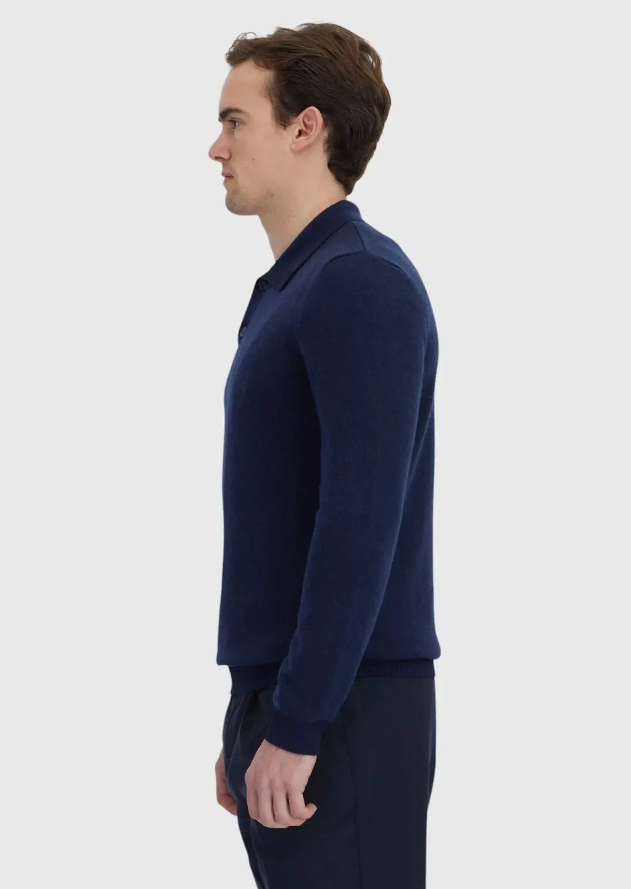 RAMSEY Longpullover Marineblaues Strick-Sweatshirt