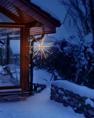 IC Winterworld Dekostern LED Sternleuchte, 70 LED, 6 Stunden Timer, batteriebetrieben, 8 Leuchtfunktionen, moderner 3D Leuchtstern – Weihnachtsstern