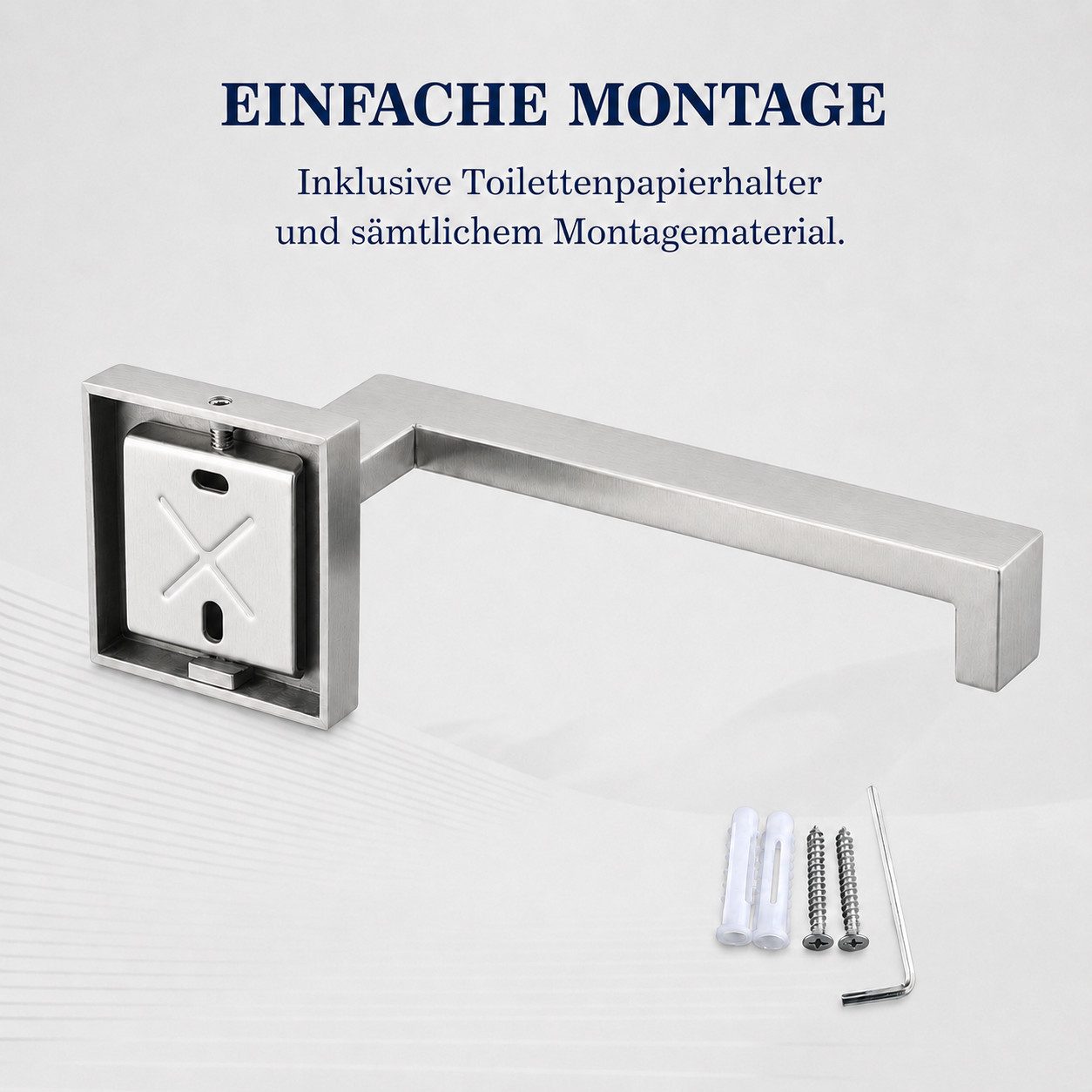 Forrlite Toilettenpapierhalter Toilettenpapierhalter aus 304 Edelstahl, 16 cm, gebürstet (zur Wandmontage für Bad und Gäste-WC) – Bild 5 von 5