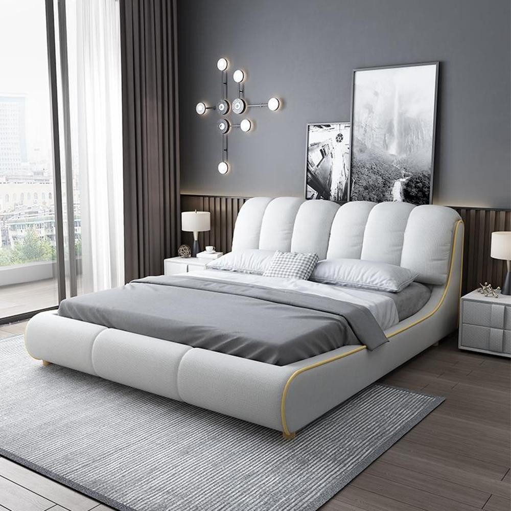 Xlmoebel Bett Elegantes Holz-Design-Doppelbett für stilvolle Schlafzimmer (1-tlg., Bett), Hergestellt in Europa