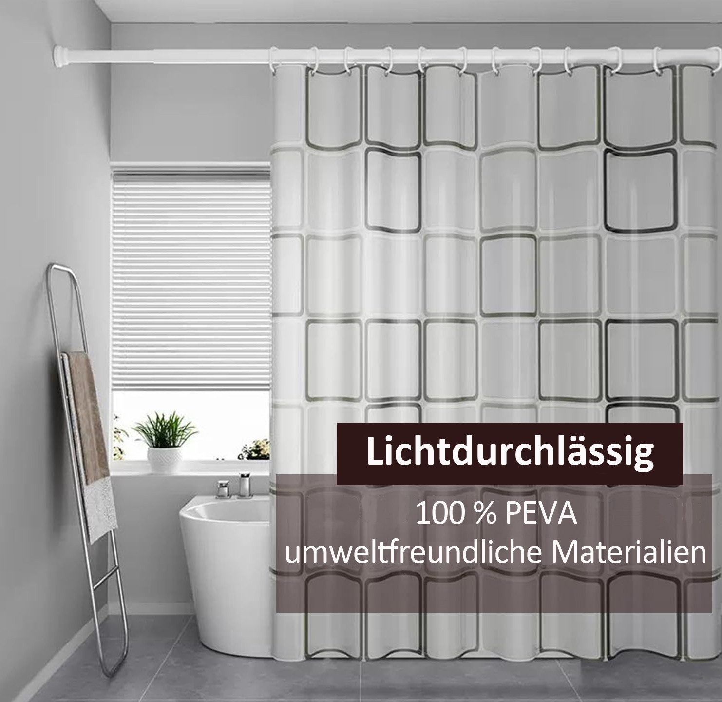 Diwzbyn Duschvorhang verdickter Duschvorhänge, wasserfest-schimmelresistent Breite 120 cm – Bild 2 von 5
