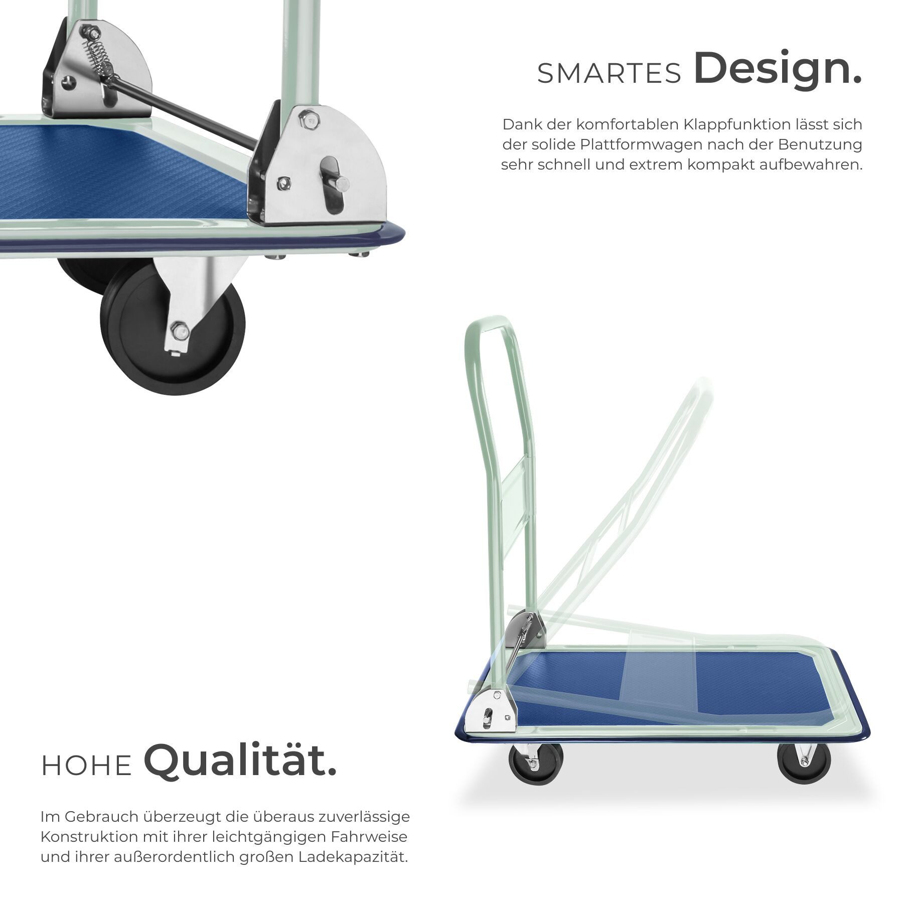 tectake Transportwagen Plattformwagen, (Set), klappbarer Handgriff