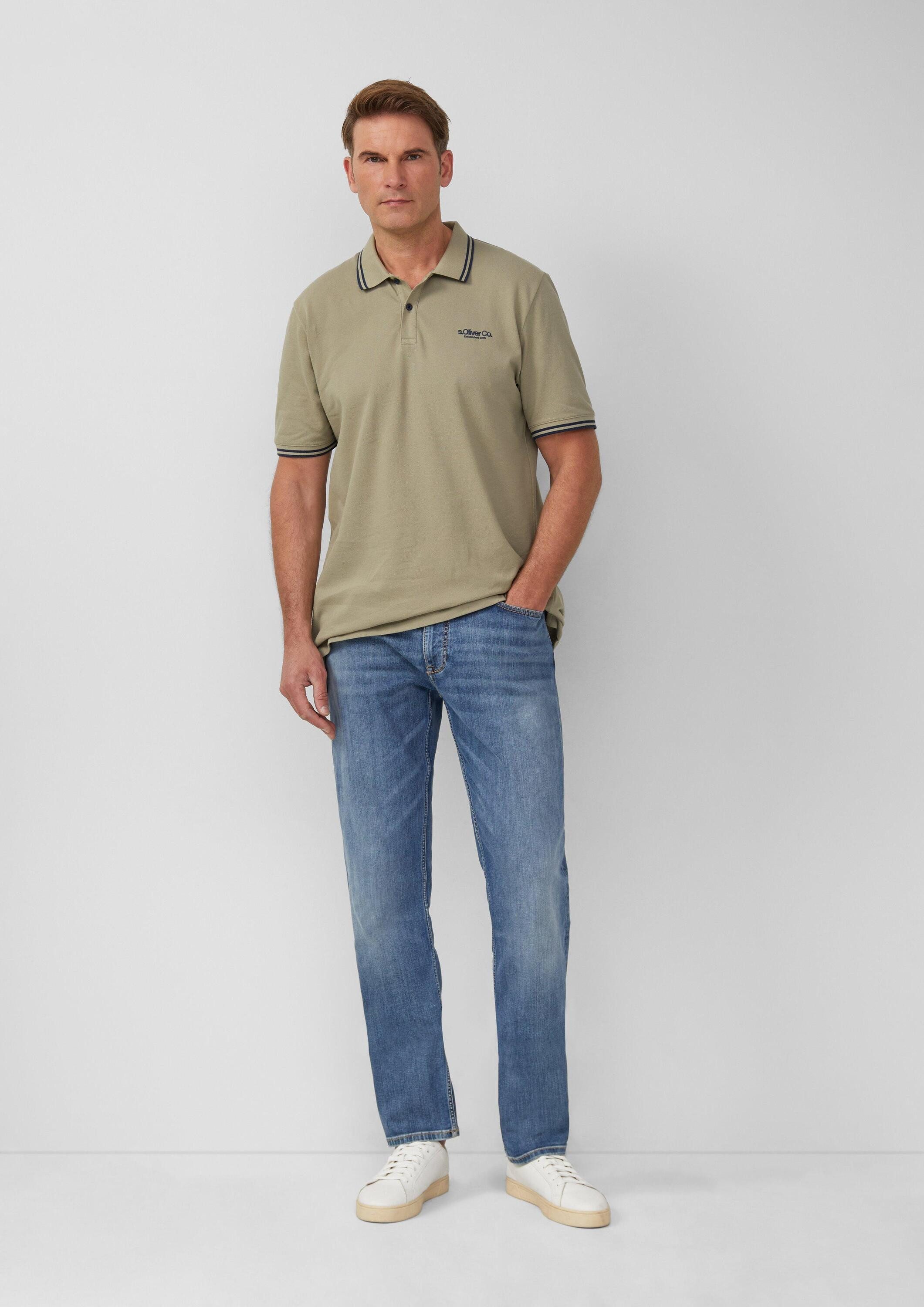 s.Oliver Kurzarmshirt Polo-Shirt Piqué-Poloshirt mit Kontrastdetails und Logo