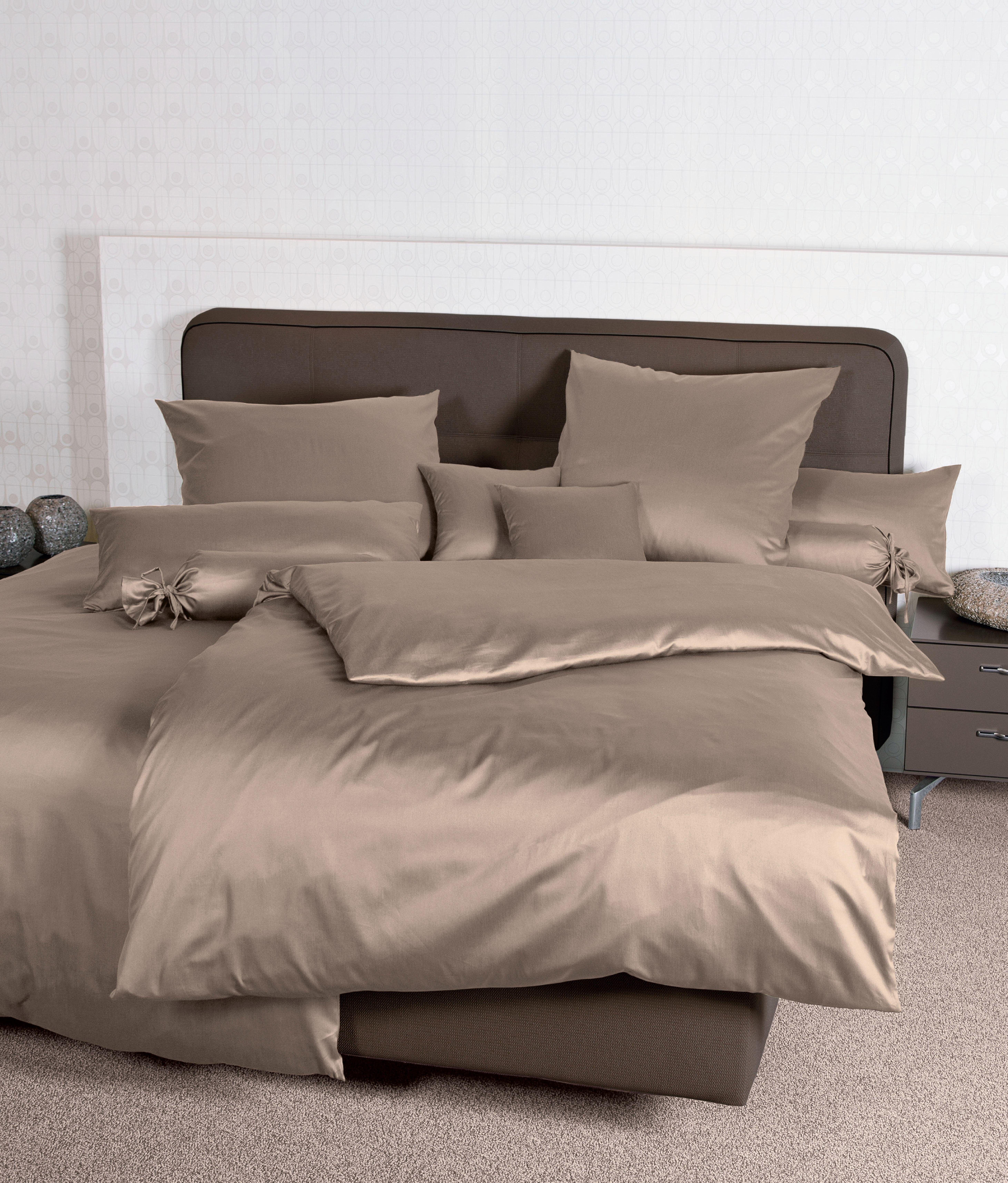 Janine Bettwäsche Colors 31001, Mako-Satin, 2 teilig, feinfädige uni Bettwäsche für alle Jahreszeiten, Markenreißverschluss