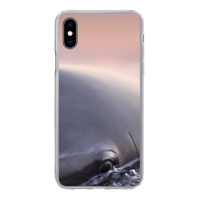 MuchoWow Handyhülle Delfin - Wasser - Nahaufnahme Handyhülle Apple iPhone Xs Smartphone-Bumper Print Handy
