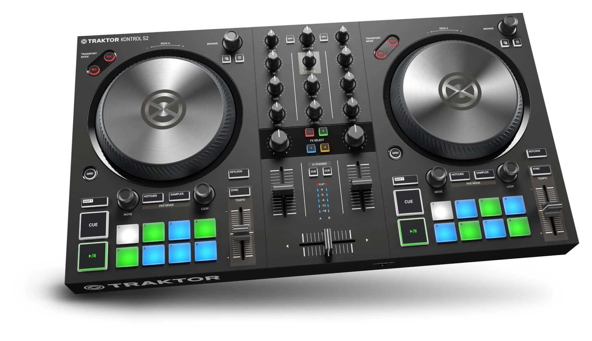 Traktor DJ Controller TRAKTOR KONTROL S2 MK3, Vollversion TRAKTOR PRO 3 und zwei 14 cm Jog-Wheels mit zwei Modi