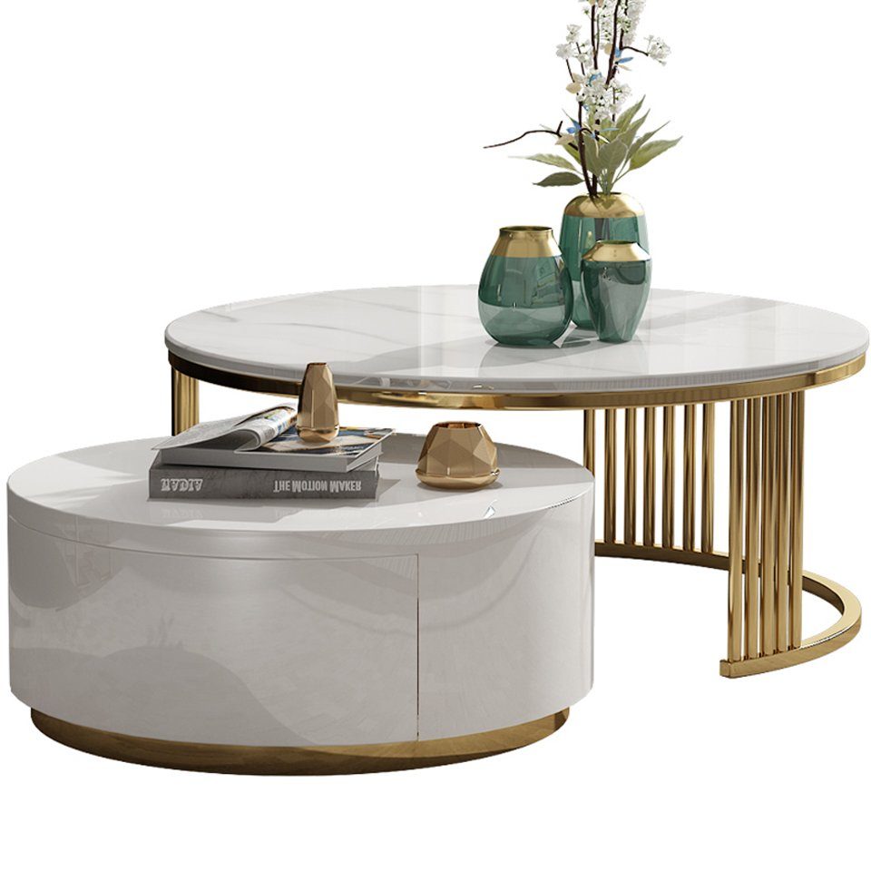 JVmoebel Couchtisch Tisch Abstrakter Design Weiß Beistelltisch Wohnzimmer Couchtische Luxus