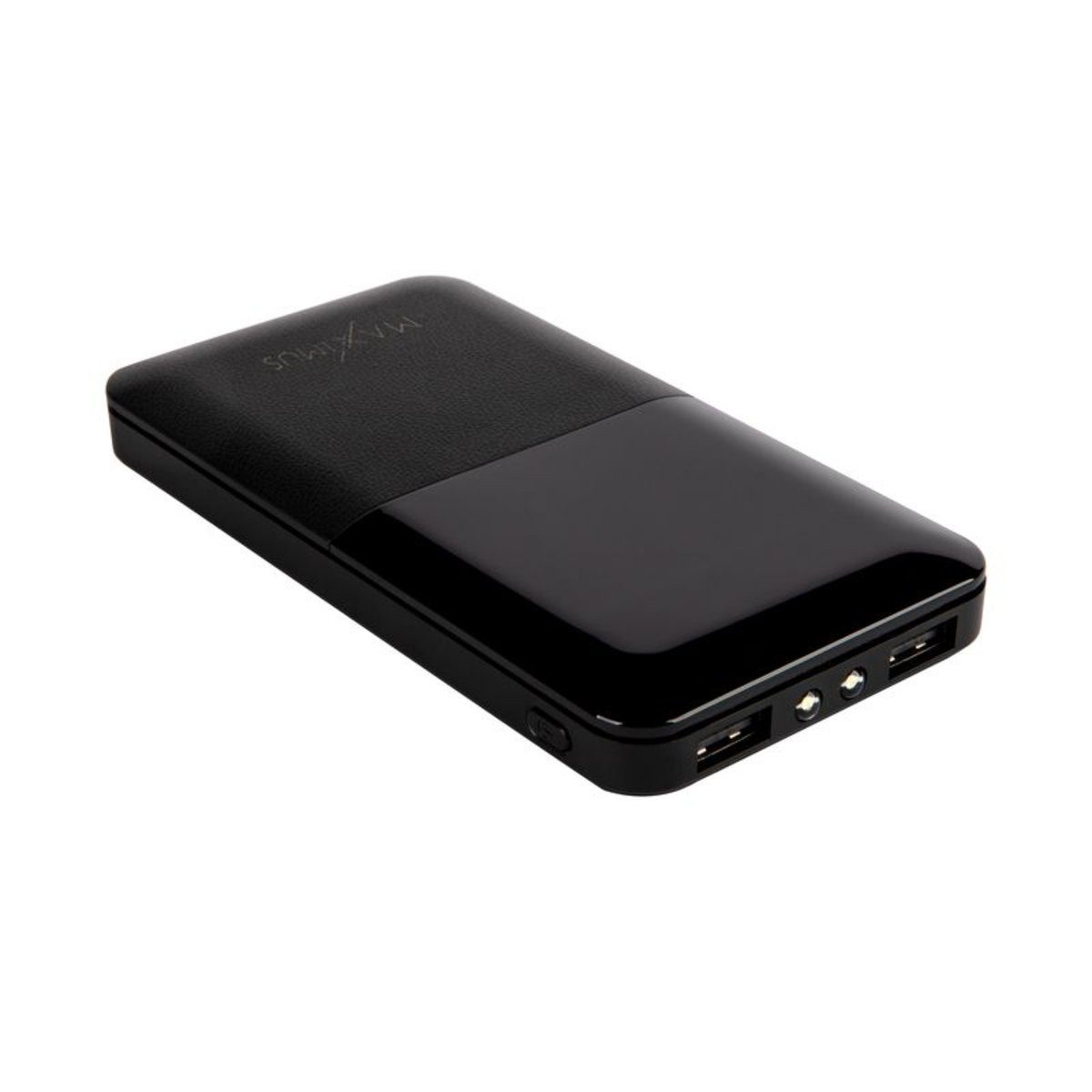 Maxximus Powerbank MX Roth 10.000 mAh, 2xUSB, 10W Li-Po, Schwarz, + Powerbank