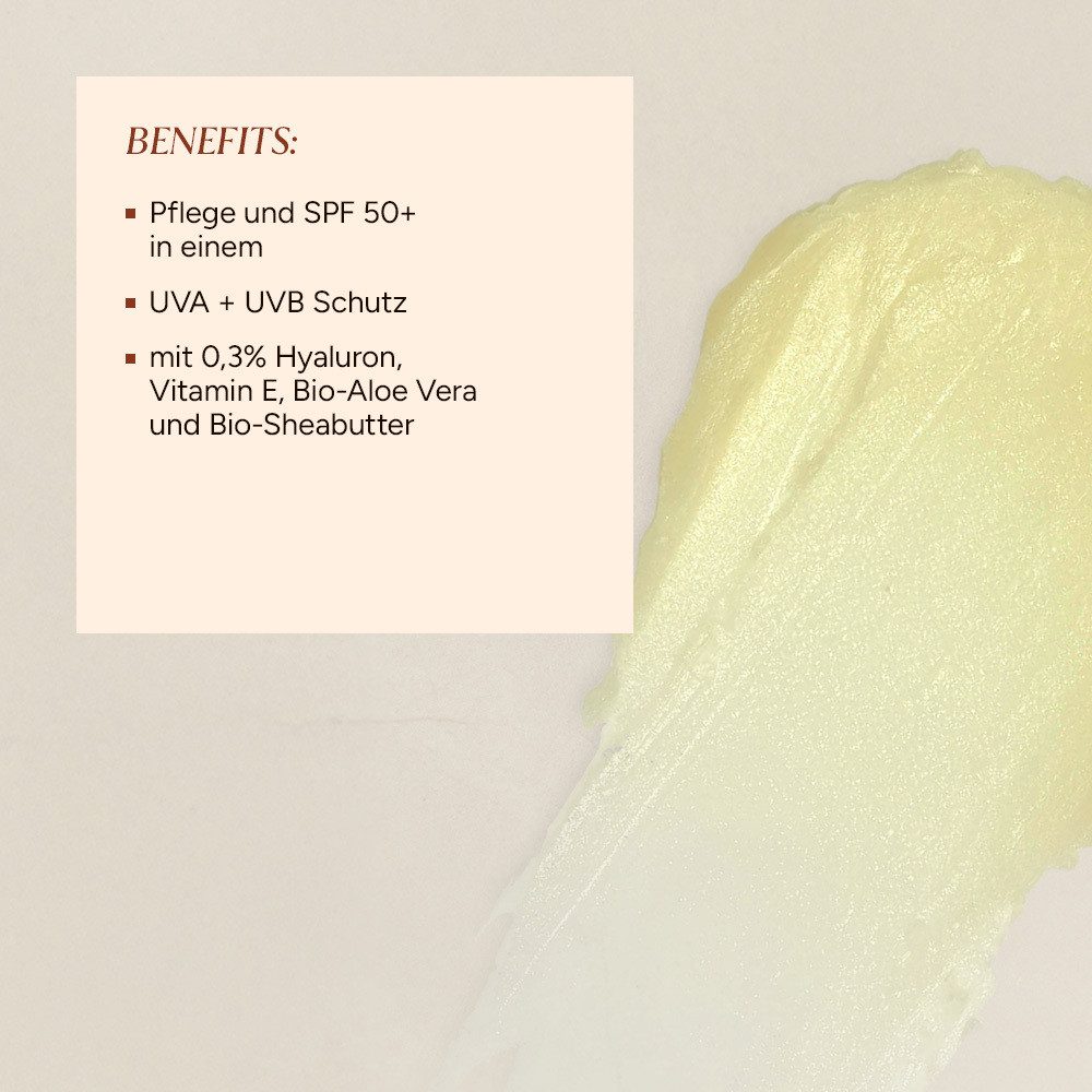 JUNGLÜCK Sonnenschutzpflege Hyaluron Lippenbalsam - SPF 50+, mit Bio Aloe Vera, 1-tlg., Schenkt dir leichte Pflege und schützt vor UV-Strahlung