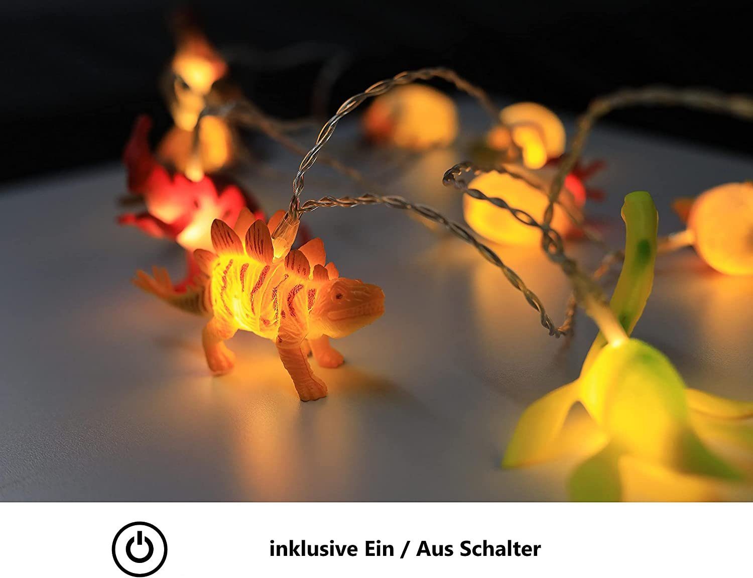 Stecker HOME Home COZY Lichterkette Dino LED-Lichterkette und Batterie Cozy