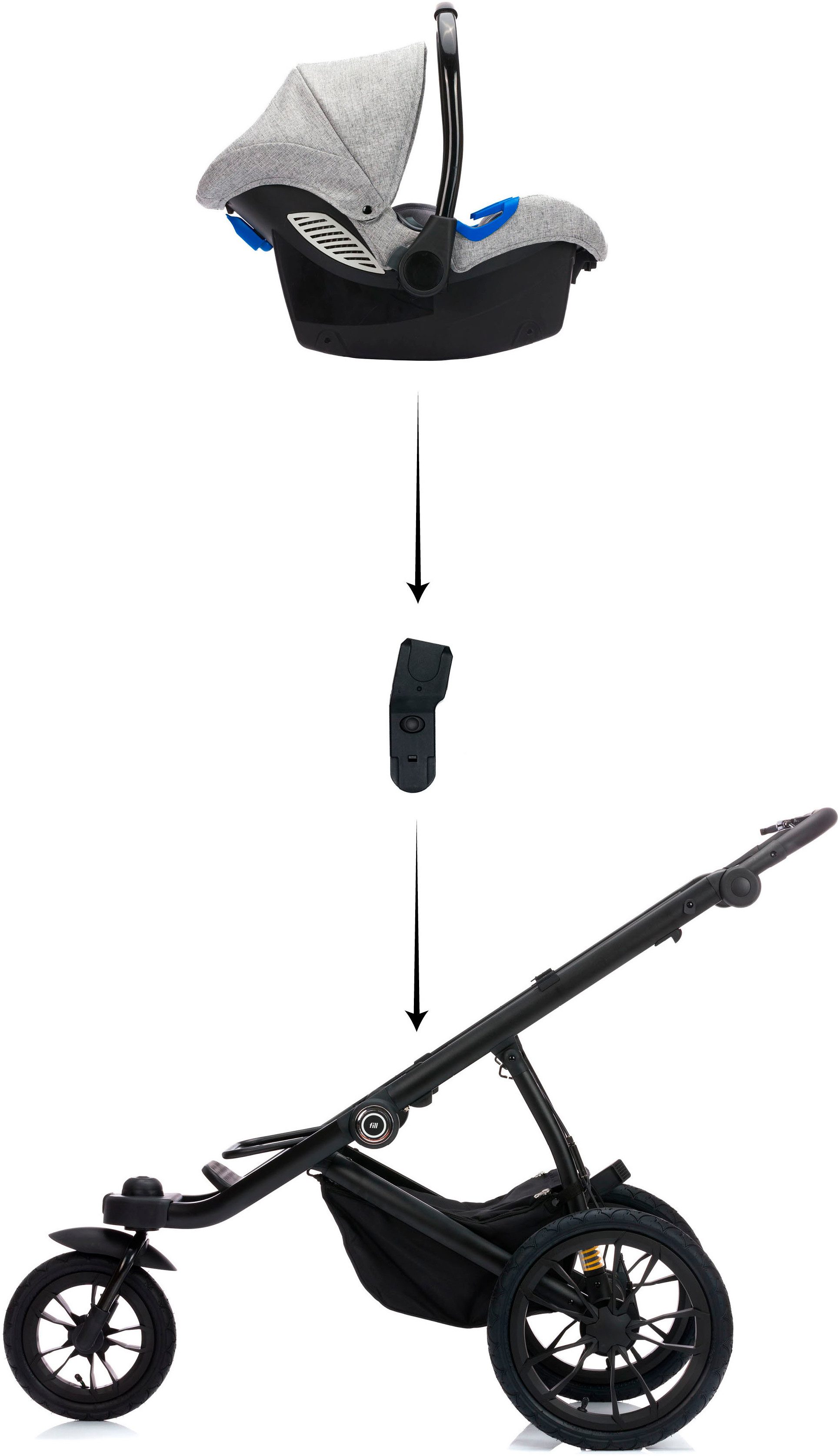 Fillikid Kinderwagen-Adapter S609 Jogger Run, für Maxi Cosi