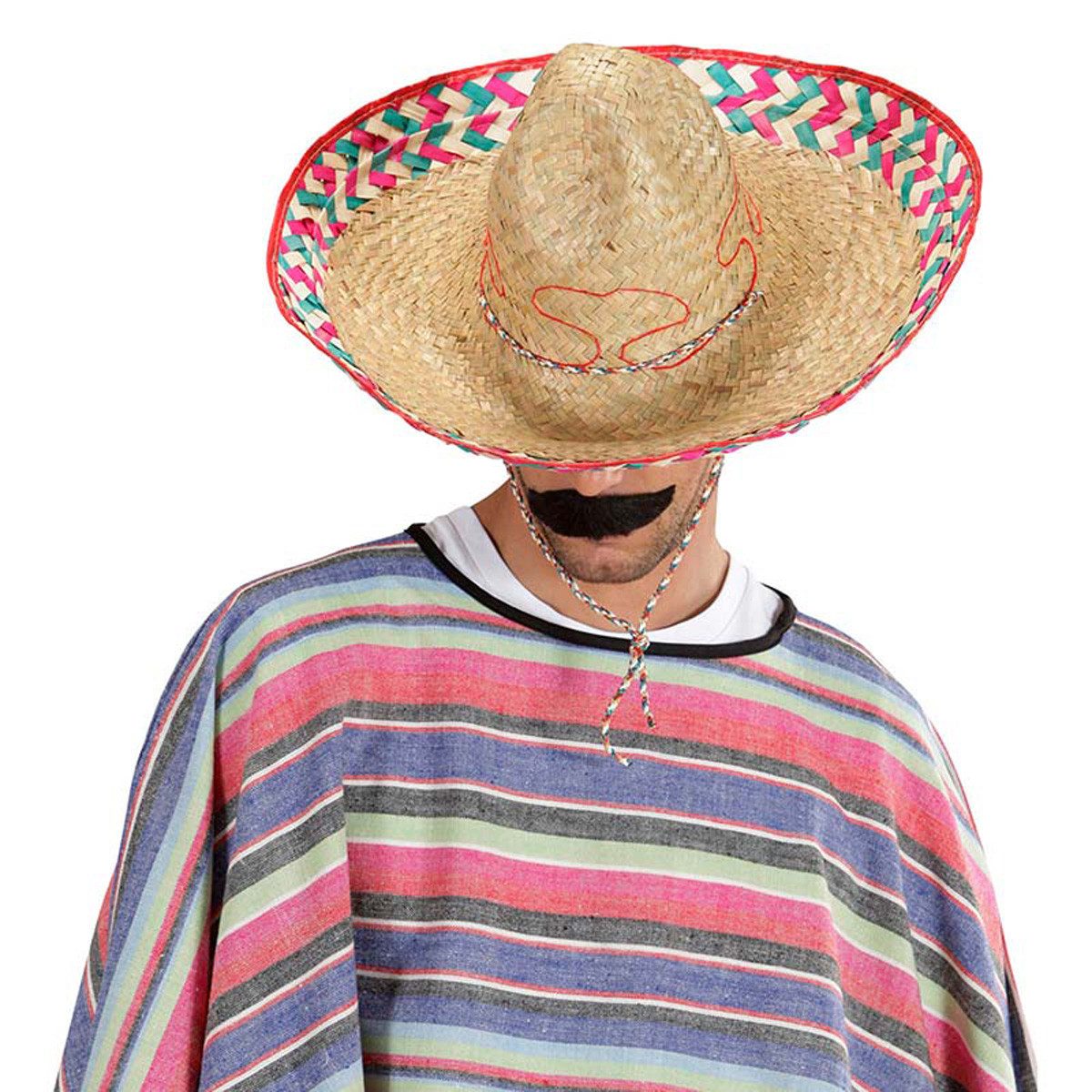 Widmann S.r.l. Kostüm Sombrero Ø 52cm, Natur Bunt