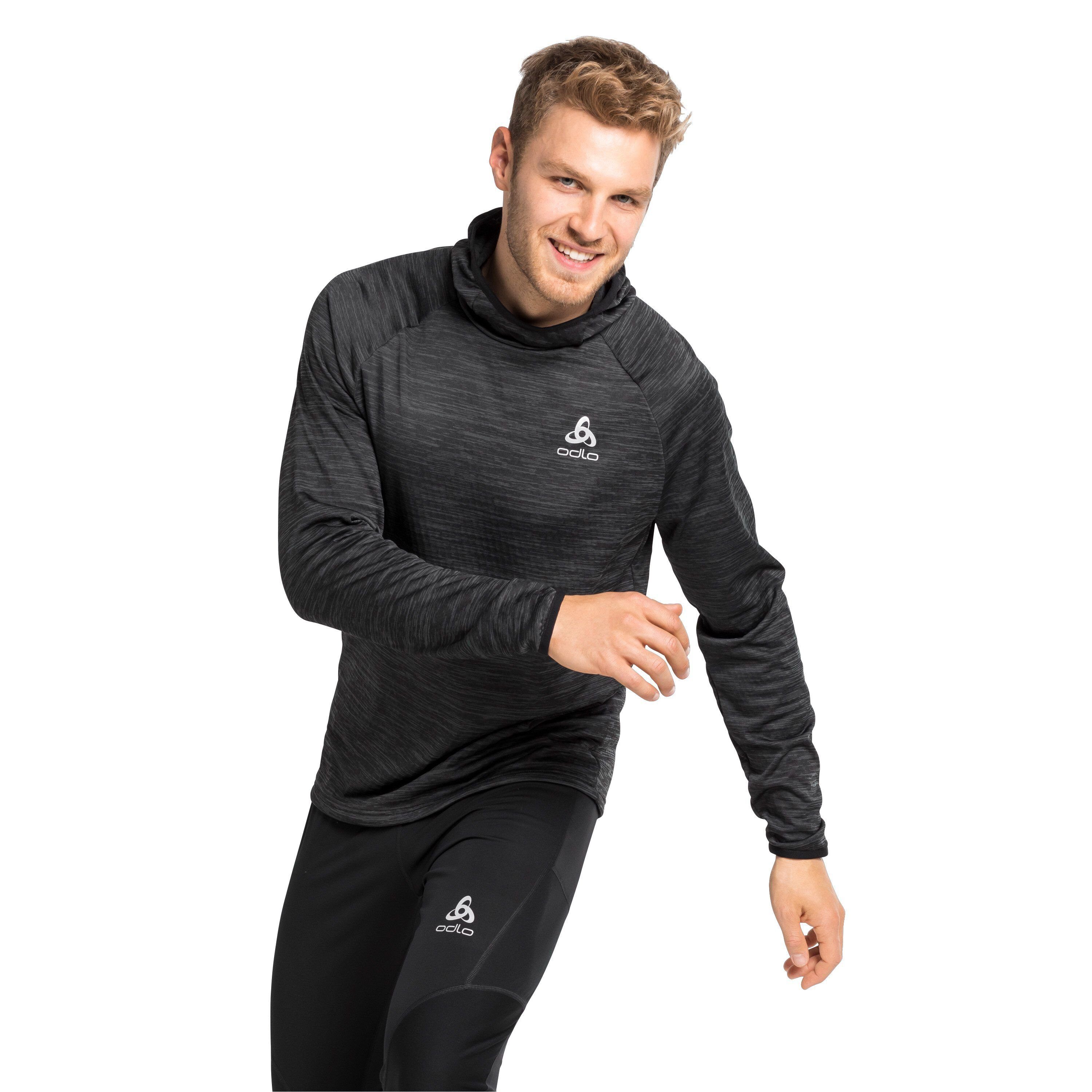 Odlo Kapuzenpullover Herren Mid Easy Run black Hoody Layer melange