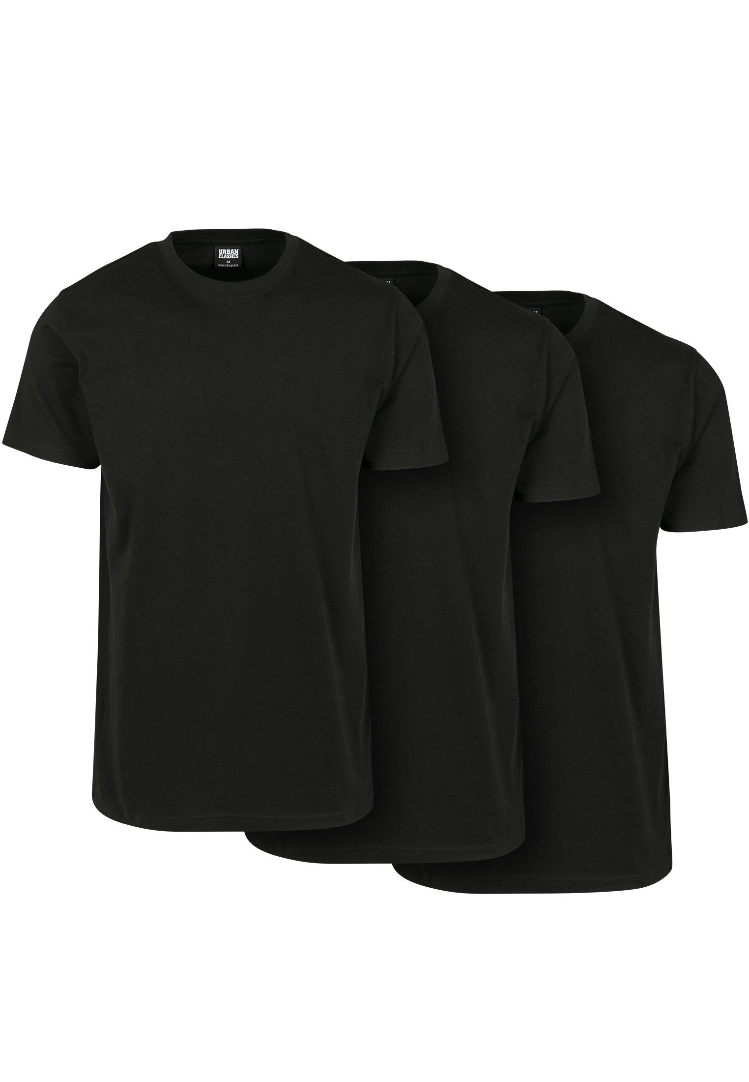 URBAN CLASSICS T-Shirt Herren Basic Tee 3-Pack (1-tlg) black/black/black