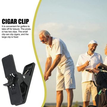 Silberstern Golf Zigarren Clip Golfclip Golftrainer Halter Abnehmbarer Golfclip Ball-Clip, (Allzweck-Zigarrenhalter Hält Ihre Zigarre sicher an Ort und Stelle)