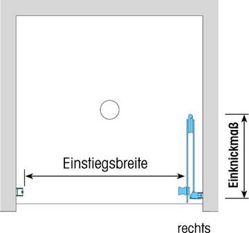 Dusbad Dusch-Drehtür Duschkabine/ Duschabtrennung Dusbad Vital 1 Dusche / Drehfalttür für Nische Black Edition Rechts, 1200mm, 120x200 cm, ESG-Glas