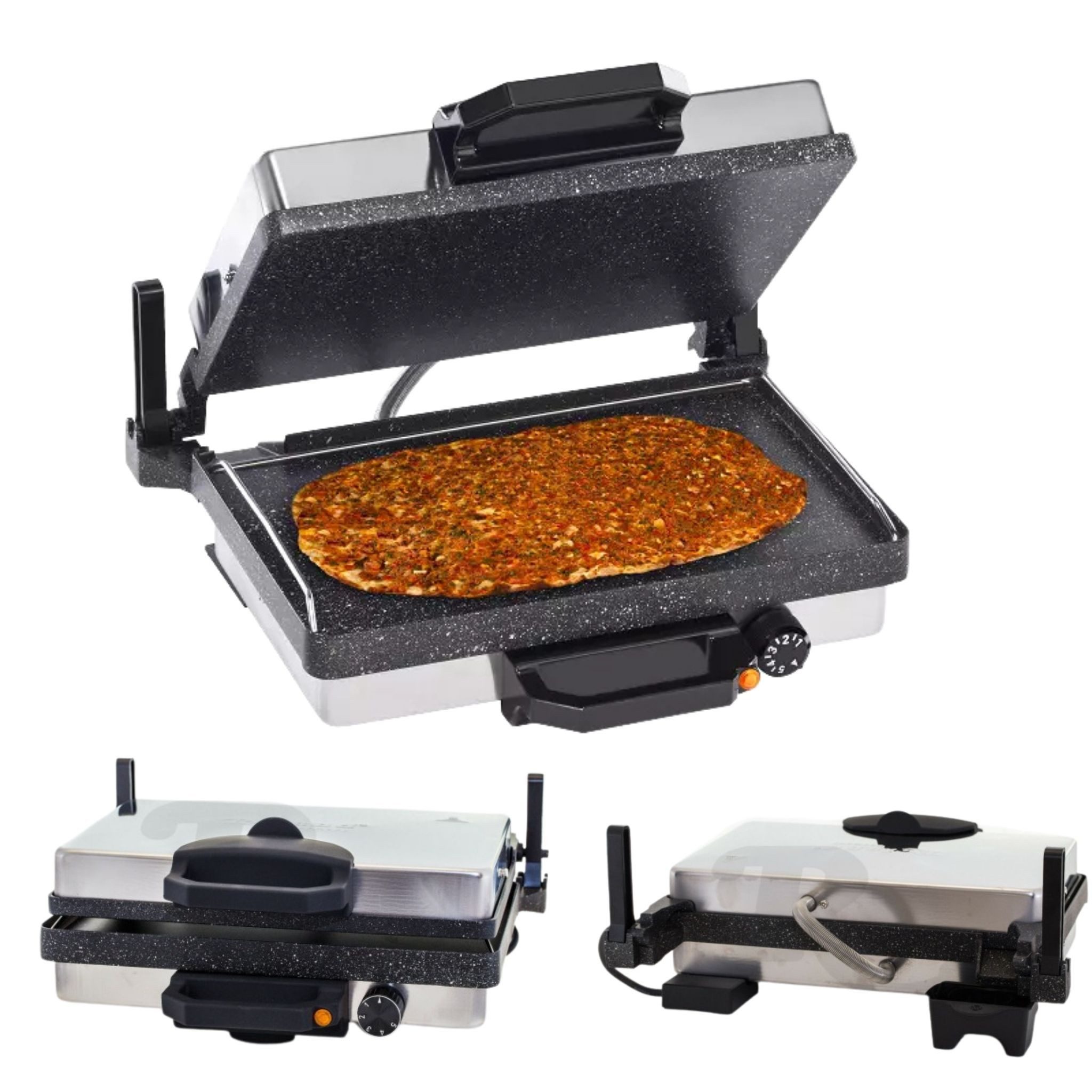 gowoll Kontaktgrill Multigrill Teflon 2000W, Kasserolle, Teekocher, Mokkamaschine, 2000,00 W, 4-in-1 Set