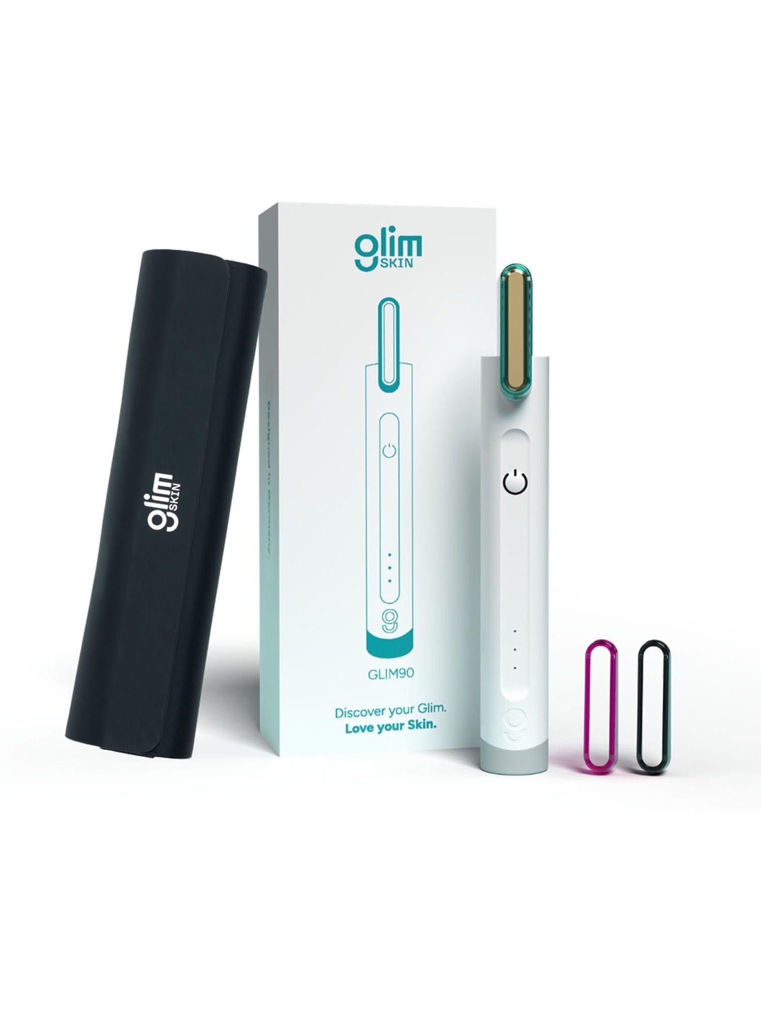 Glim Skin Kosmetikbehandlungsgerät GLIM90 Reiseetui Das kleine Schwarze, Elektrische Gesichtsbürste, Gesichtspflege Gerät, Gesicht reinigen