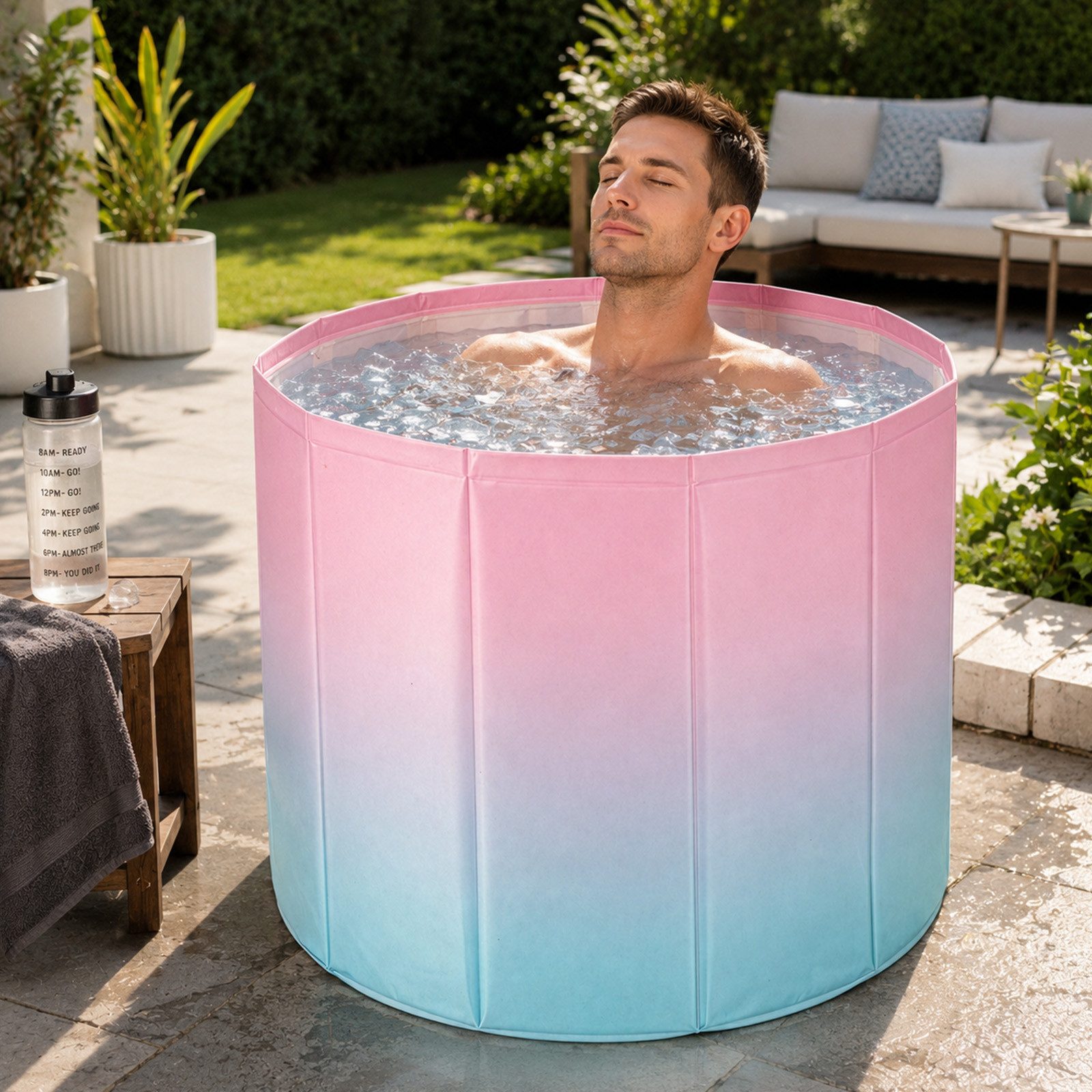 Youyijia Badewanne Faltbare Badewanne 66,5×70 cm Eisbadewanne tragbar