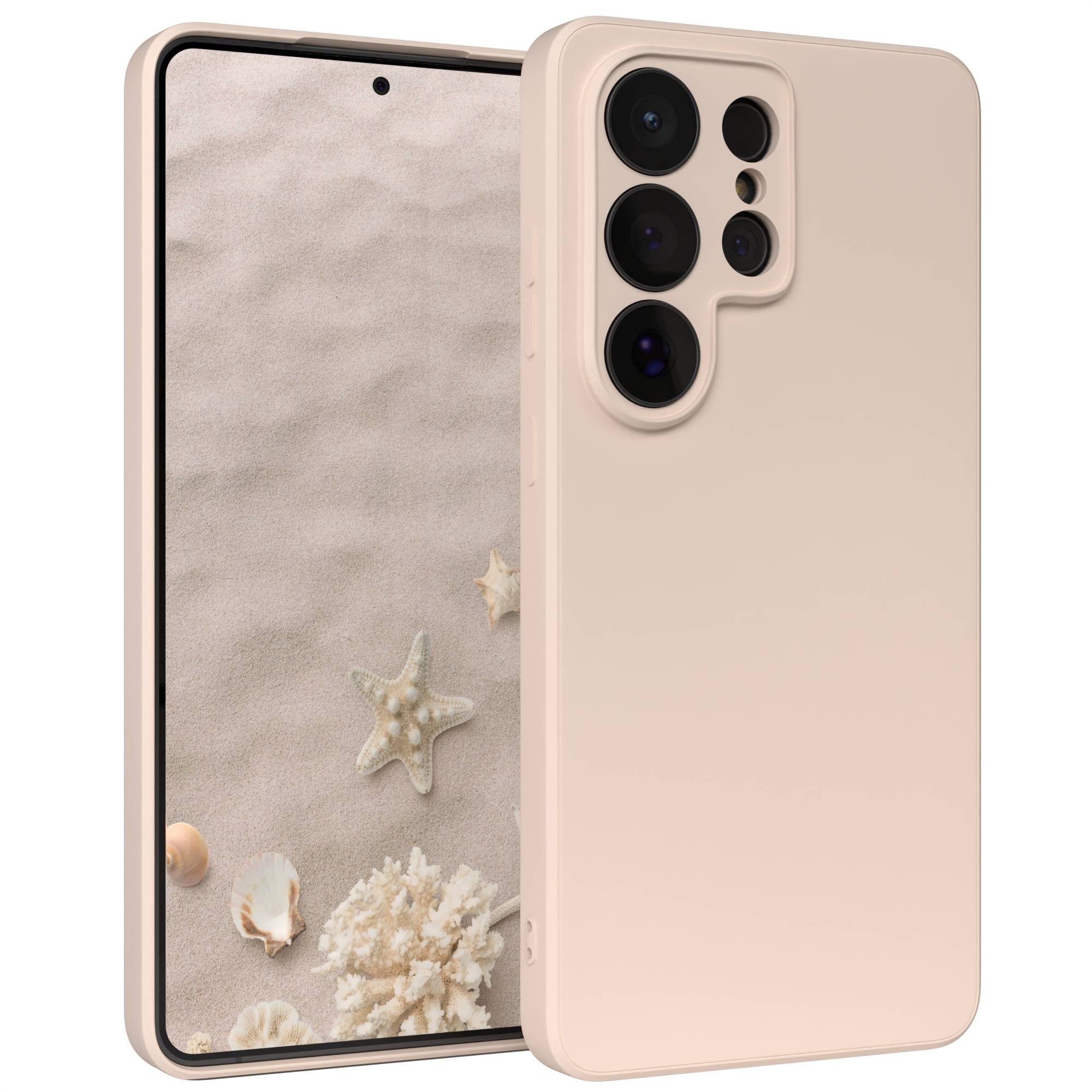 EAZY CASE Handyhülle TPU Hülle für Samsung Galaxy S26 Ultra 6,9 Zoll, Bumper Case Matt Slimcover Silikonschutzhülle elastisch Taupe / Beige
