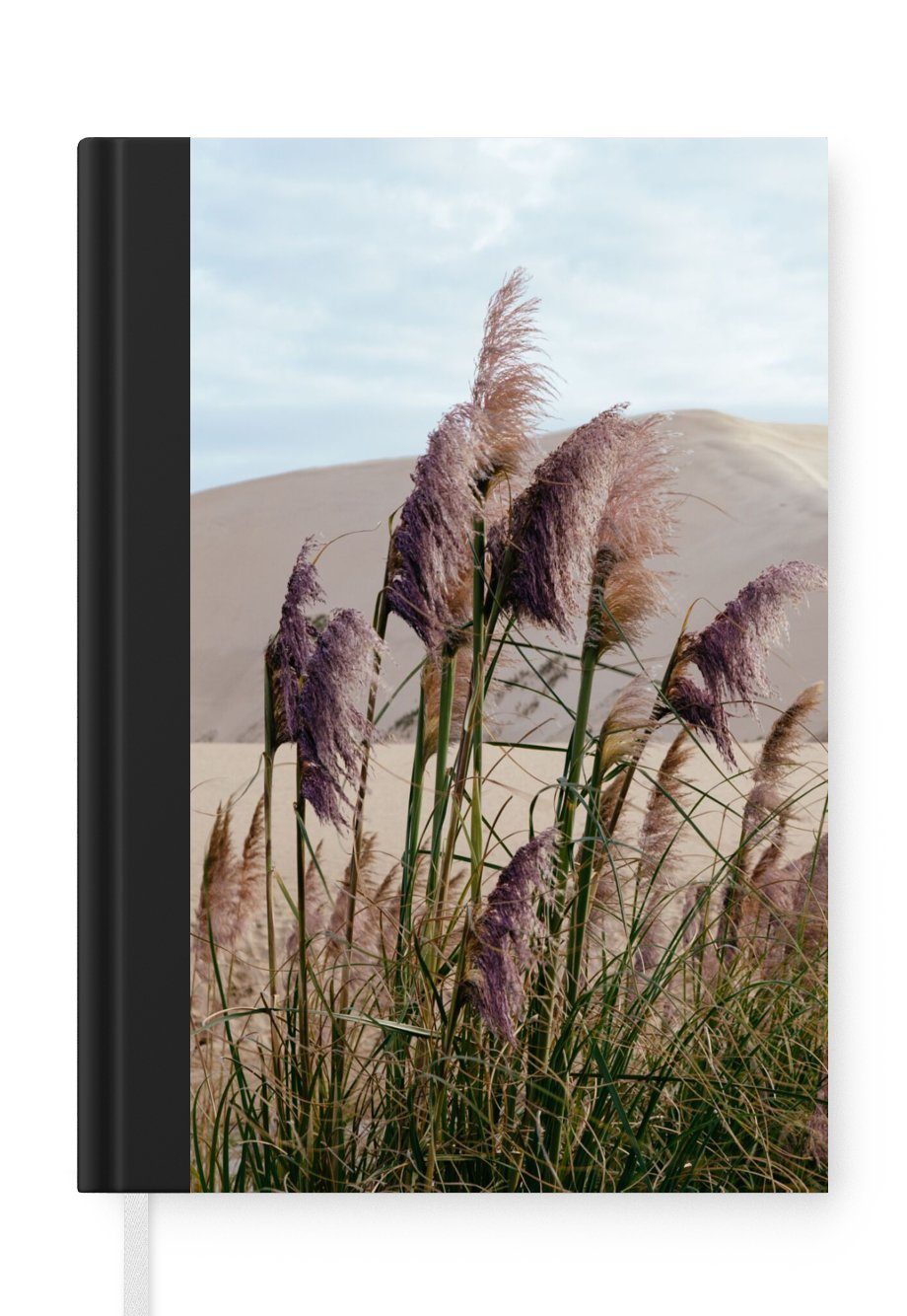 MuchoWow Notizbuch Pampasgras - Sand - Pflanzen - Düne, Journal, Merkzettel, Tagebuch, Notizheft, A5, 98 Seiten, Haushaltsbuch