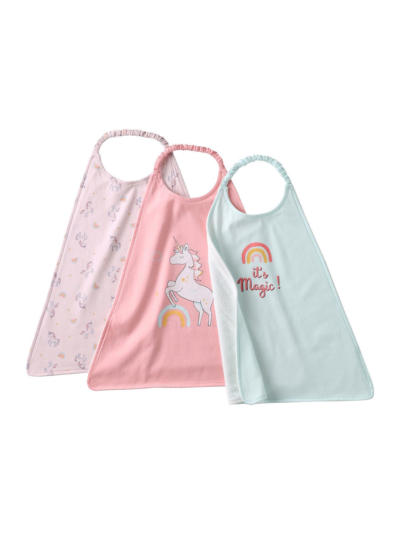 vertbaudet Lätzchen 3er-Pack große Baby Lätzchen mit Gummizug