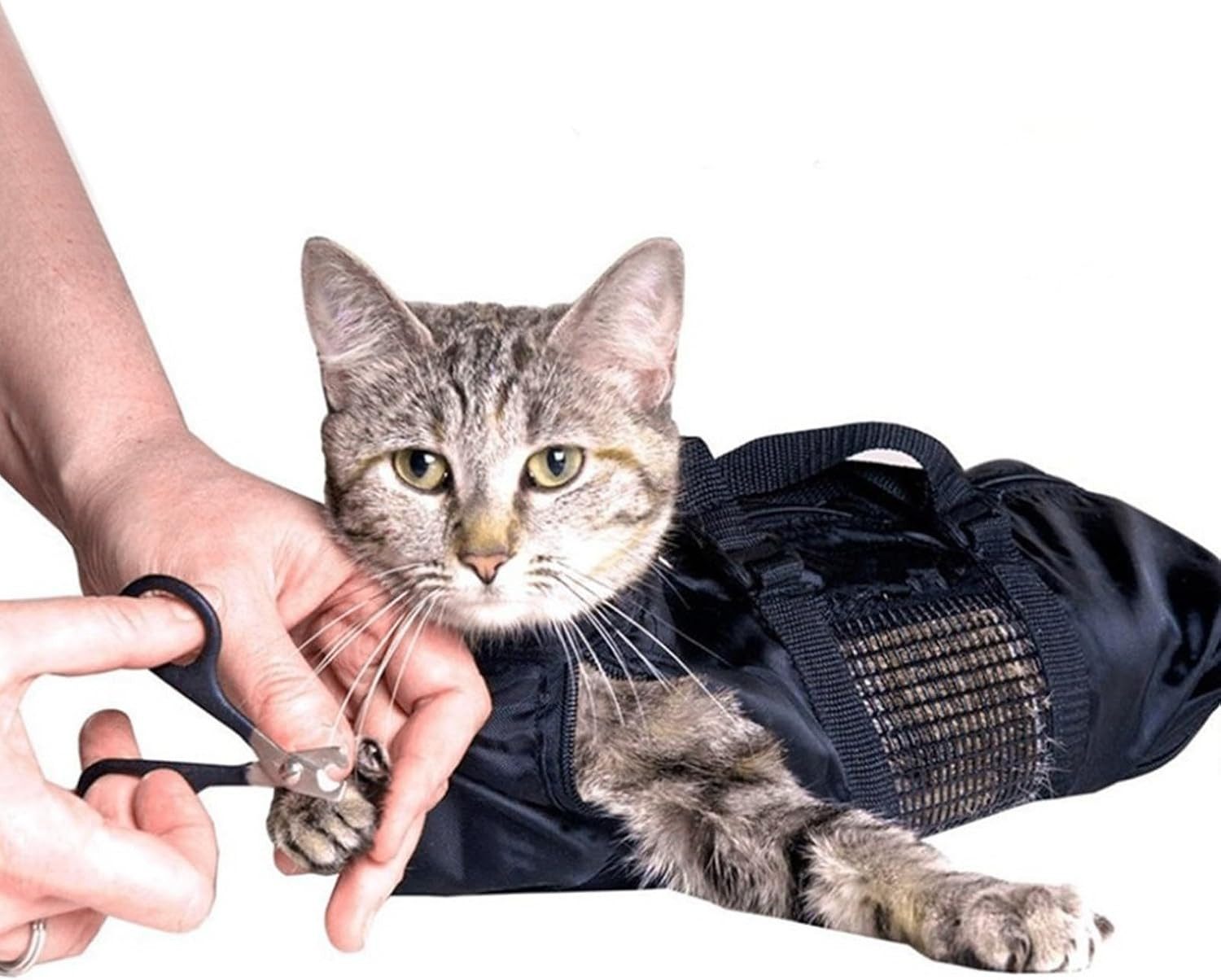 FELIXLEO Katzen-Hängematte Katzenpflegebeutel Oxford Atmungsaktiv für Baden Krallenschneiden