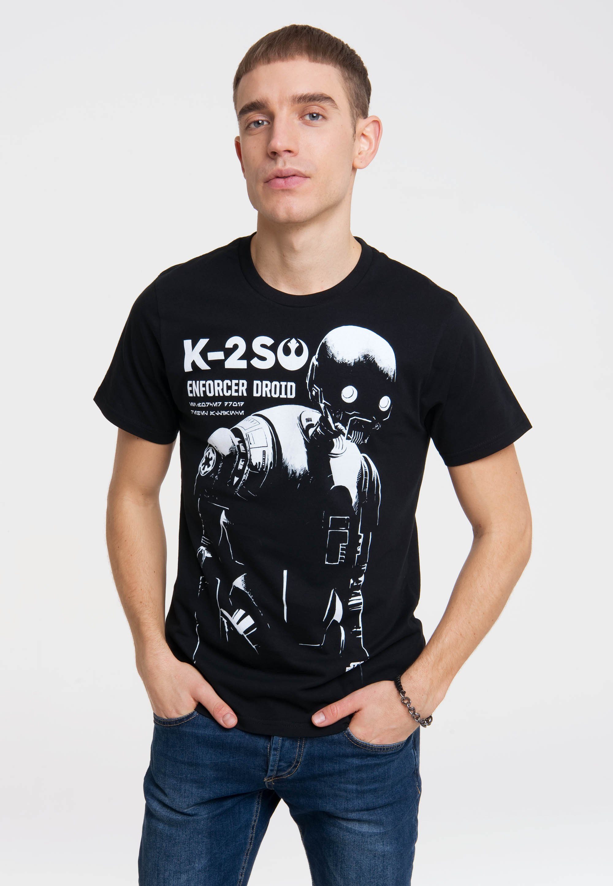 LOGOSHIRT T-Shirt Star Wars - K-2SO mit tollem Star Wars-Frontdruck