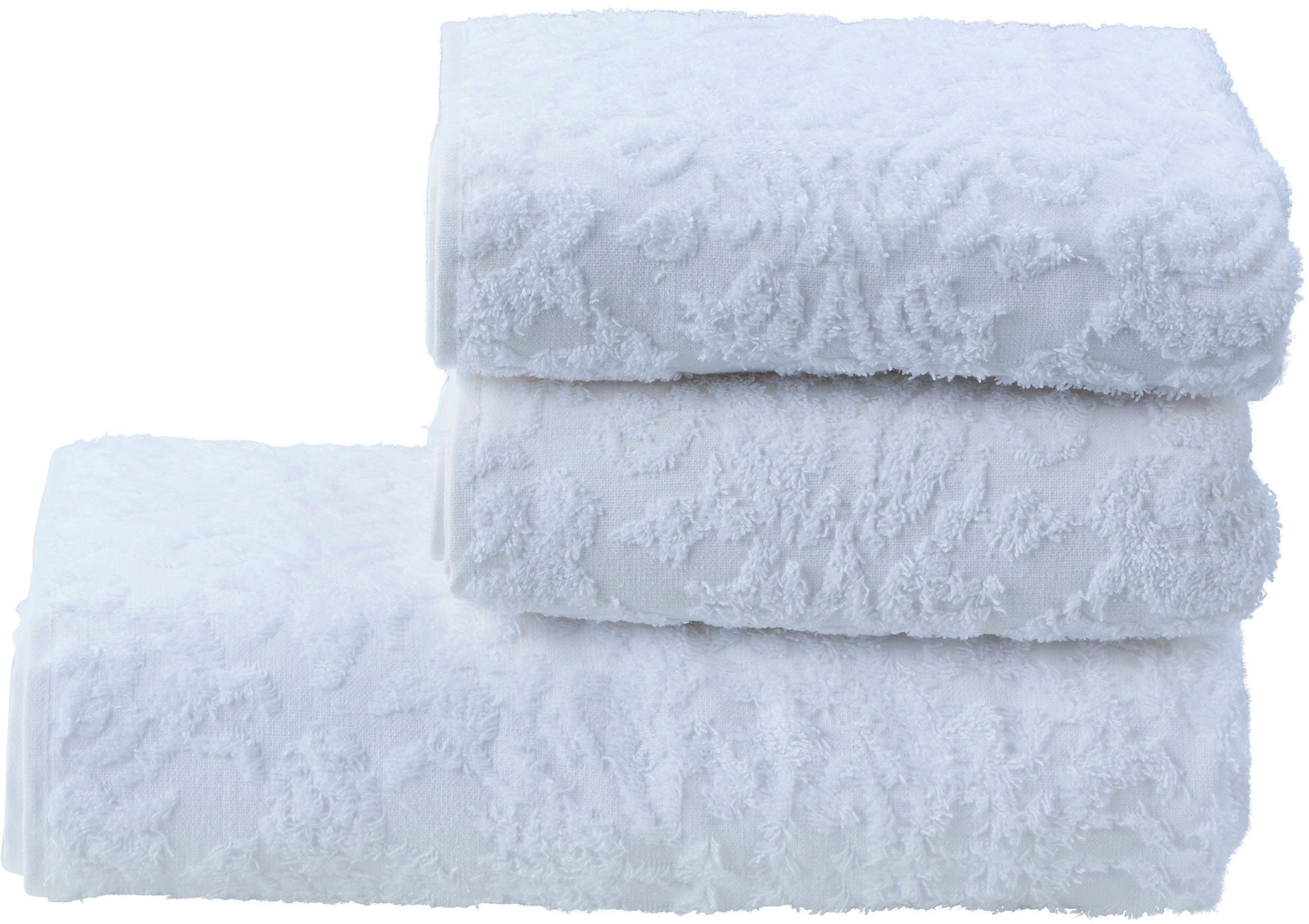 done.® Handtuch Set Provence Ornaments, Walkfrottier (Set, 3-St), Uni-Farben, Ornamente, mit Fransen