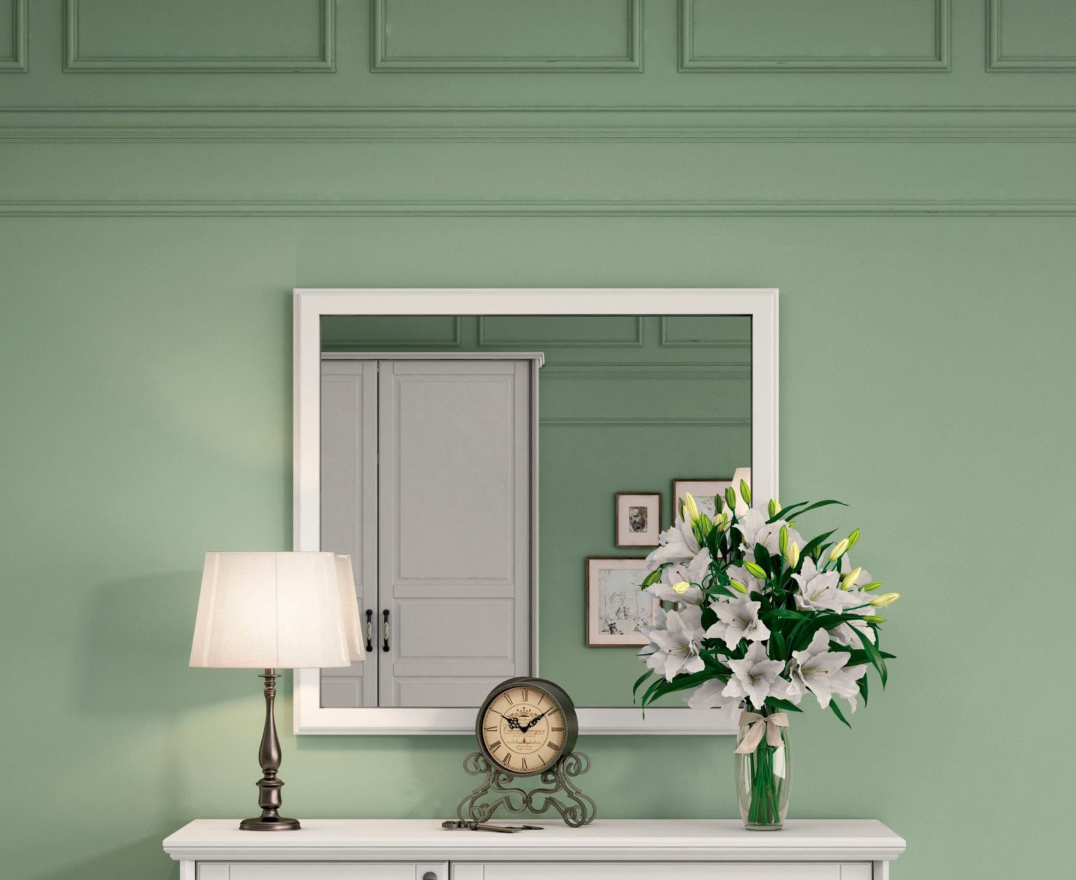 Wandspiegel Evergreen, Maße (B/T/H): 98/4/82 cm