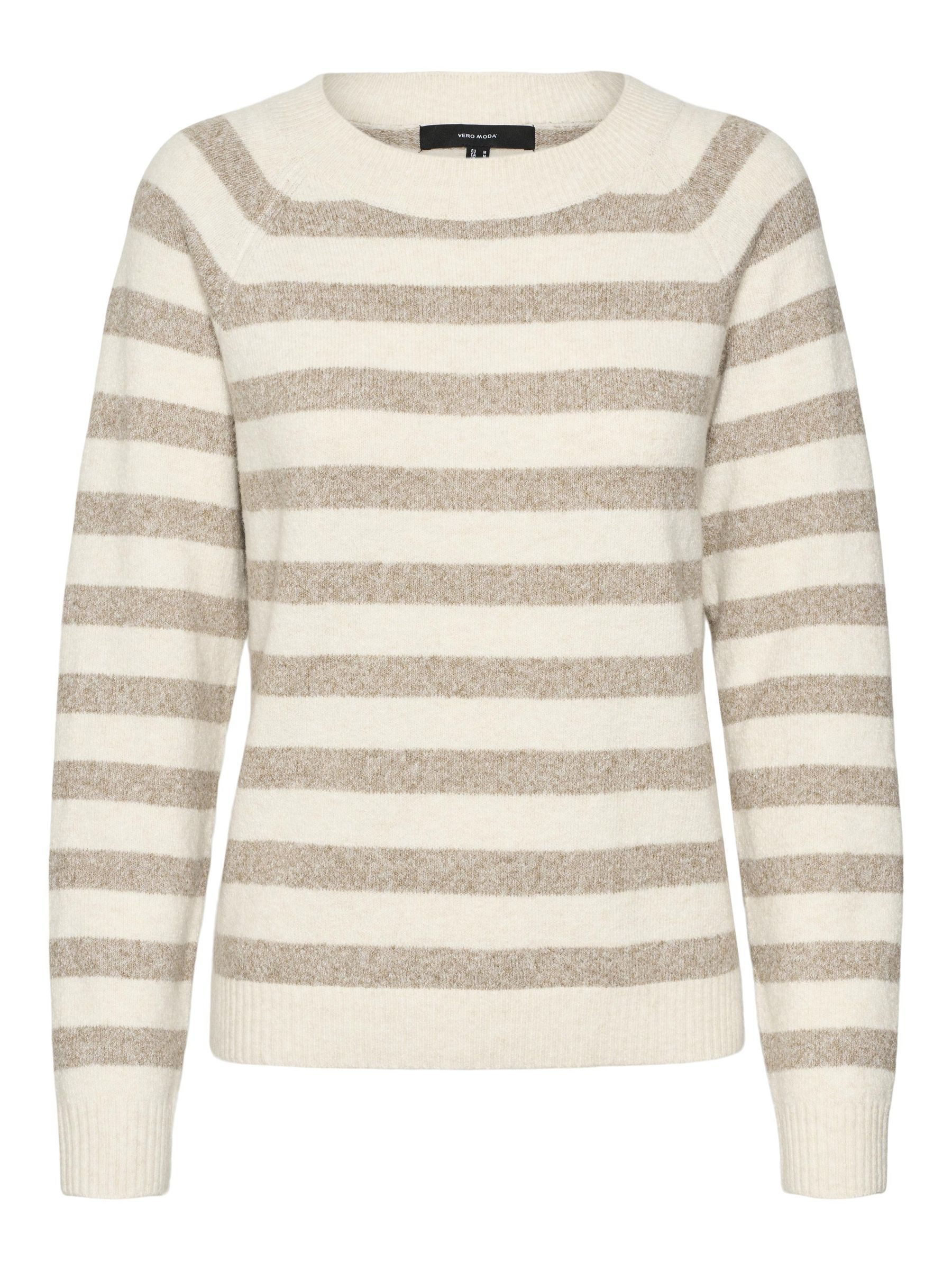 Vero Moda Rundhalspullover VMDOFFY LS O-NECK BLOUSE GA NOOS Materialmix, regular fit